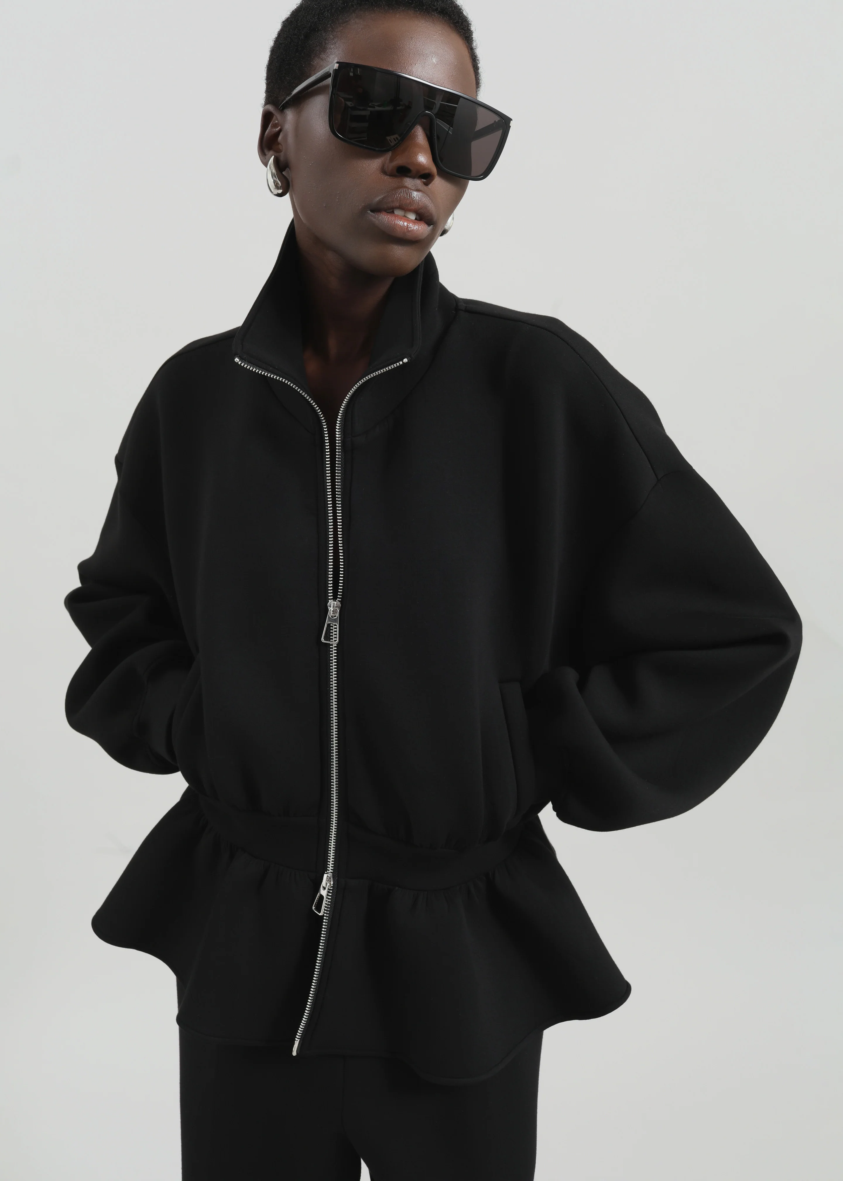 Sorelle Peplum Jacket - Black - Image 3