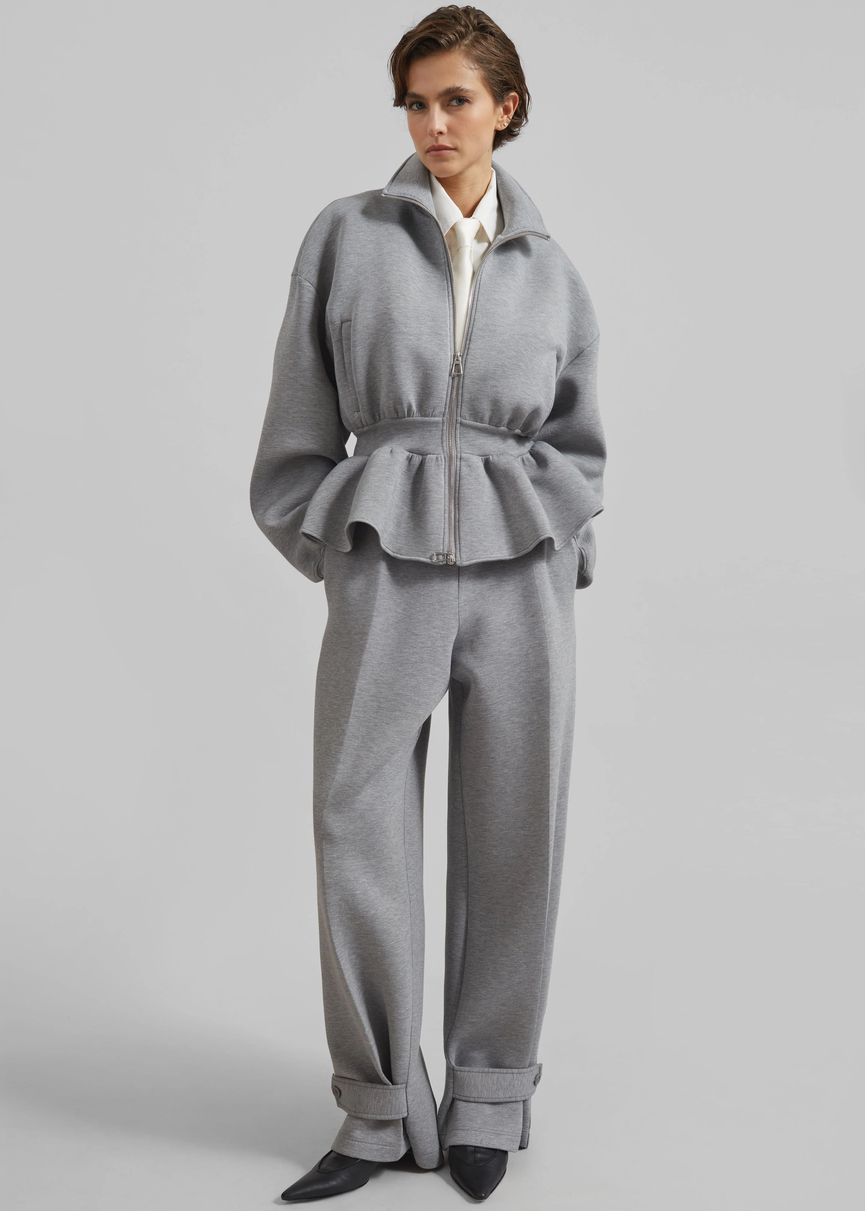 Sorelle Peplum Jacket - Grey - Image 2