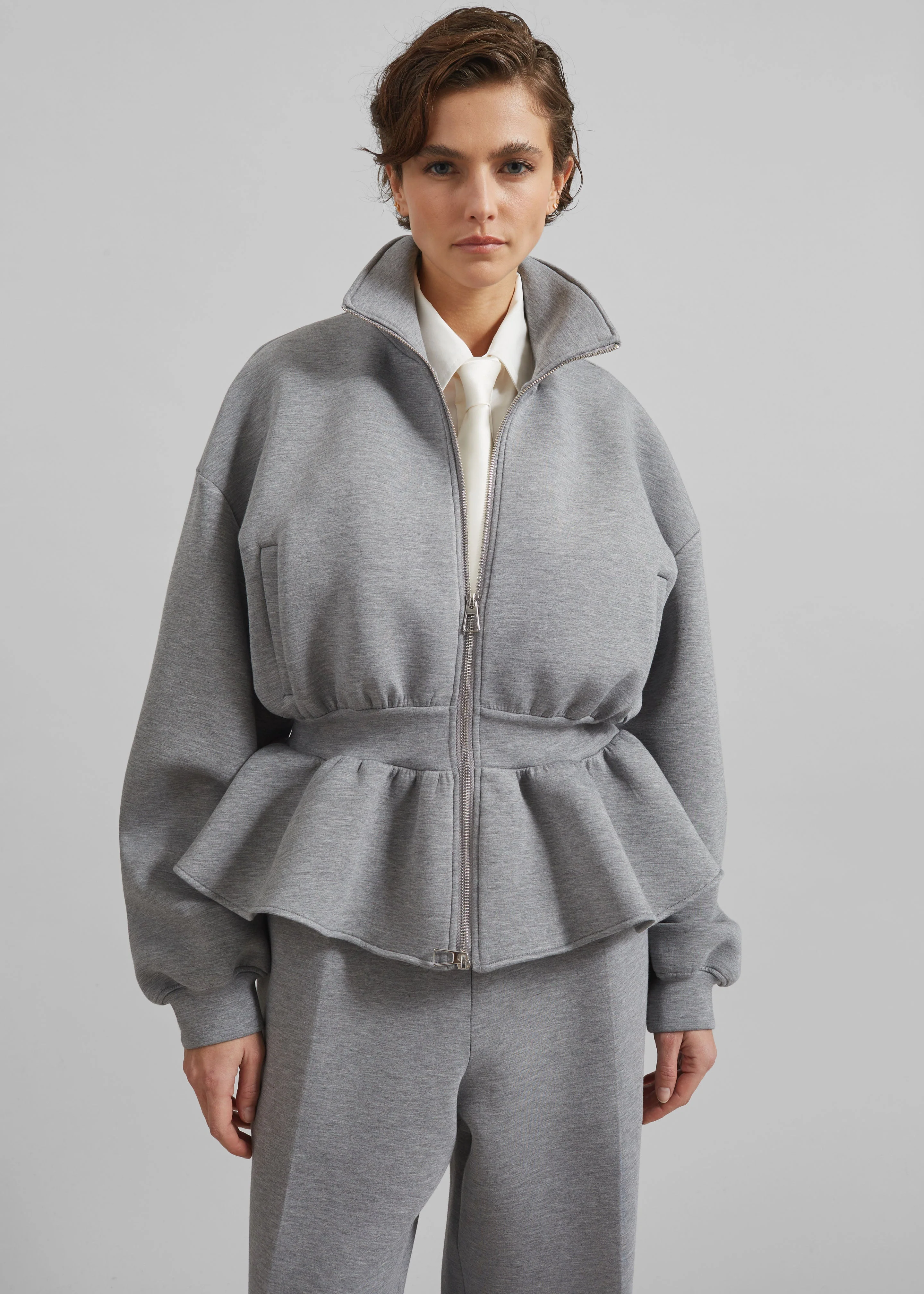 Sorelle Peplum Jacket - Grey - Image 3