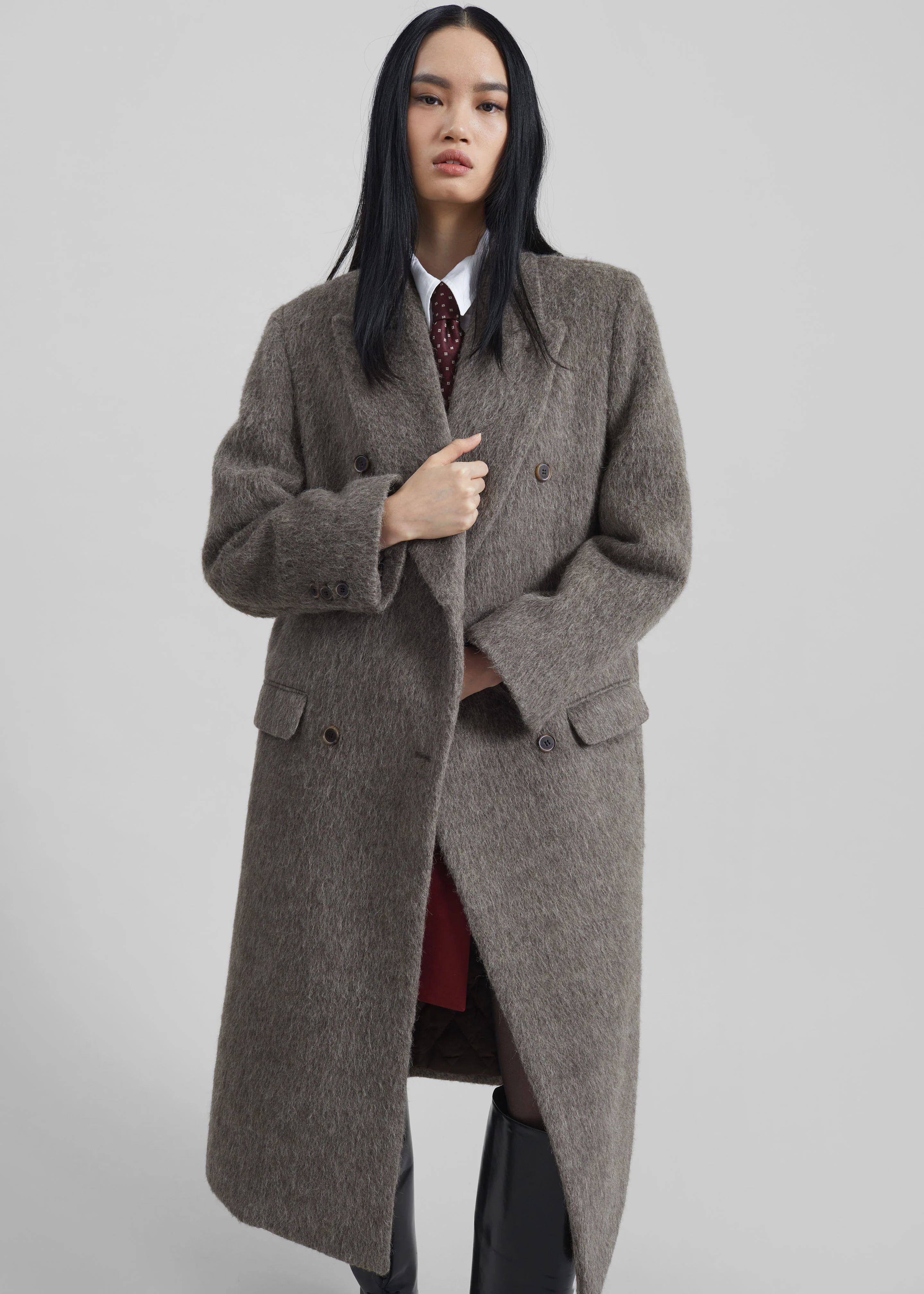 Sormark Brushed Wool Coat - Taupe - Image 2