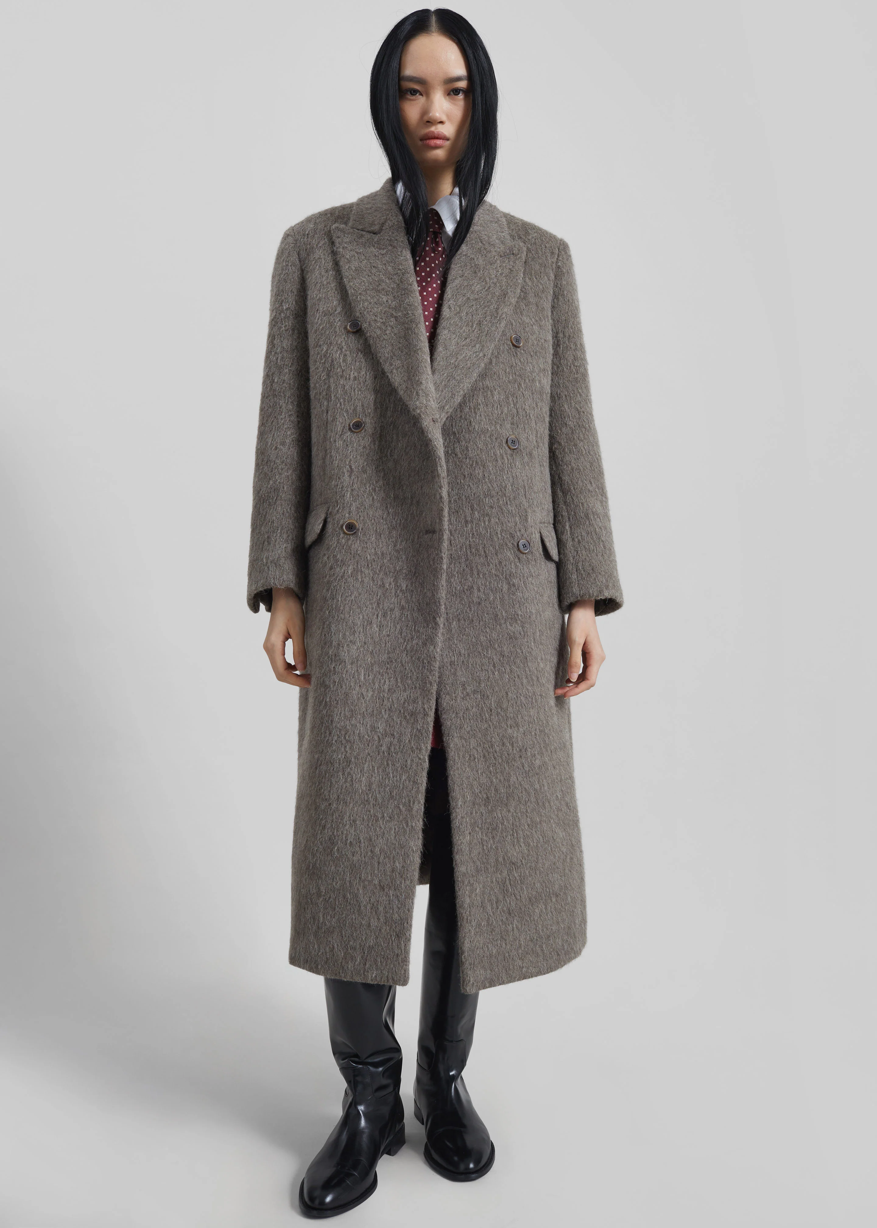 Sormark Brushed Wool Coat - Taupe - Image 5