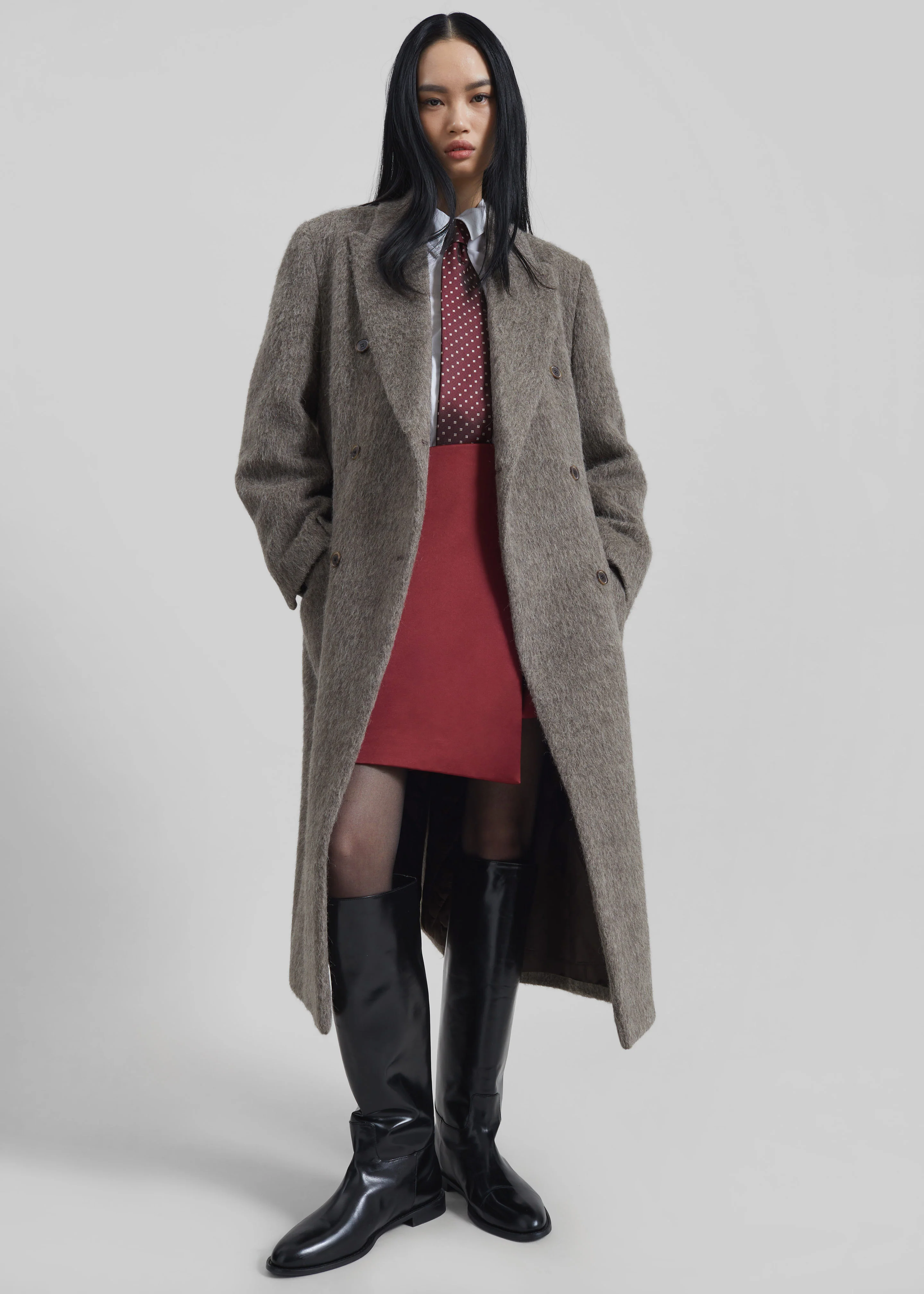 Sormark Brushed Wool Coat - Taupe - Image 6