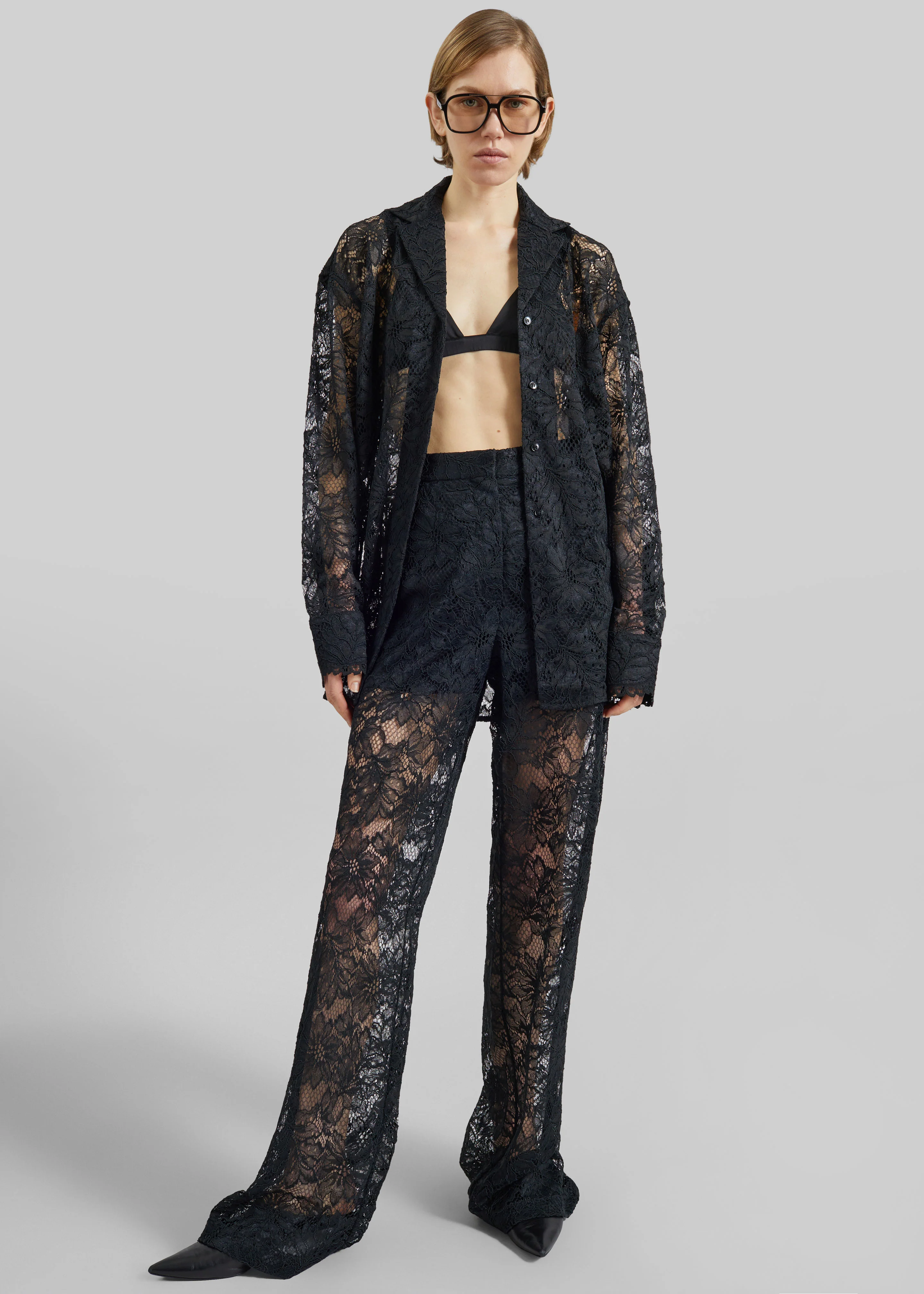 Sportmax Cachi Floral Lace Shirt - Black - Image 5