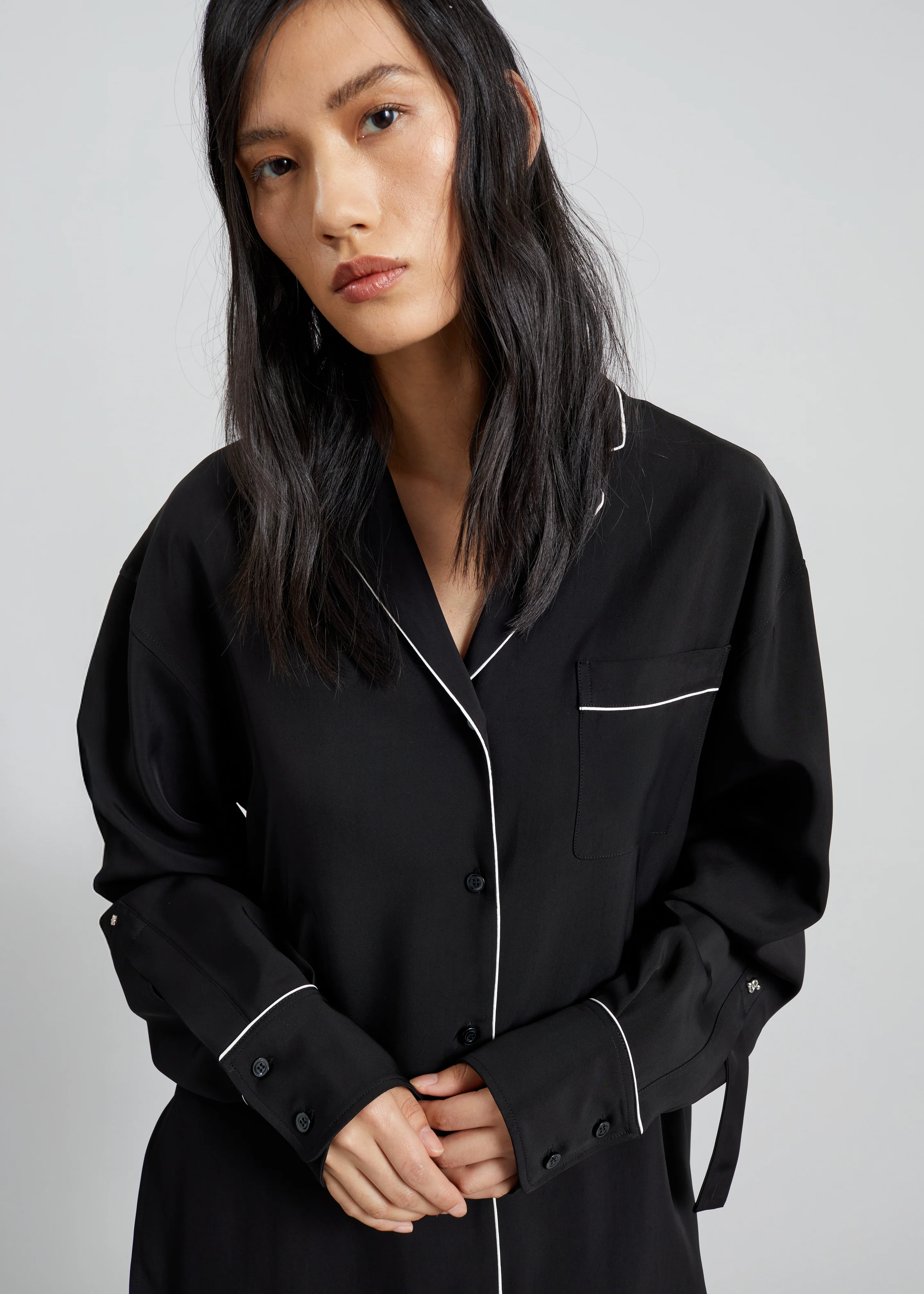 Sportmax Cocco Satin Overshirt - Black - Image 3