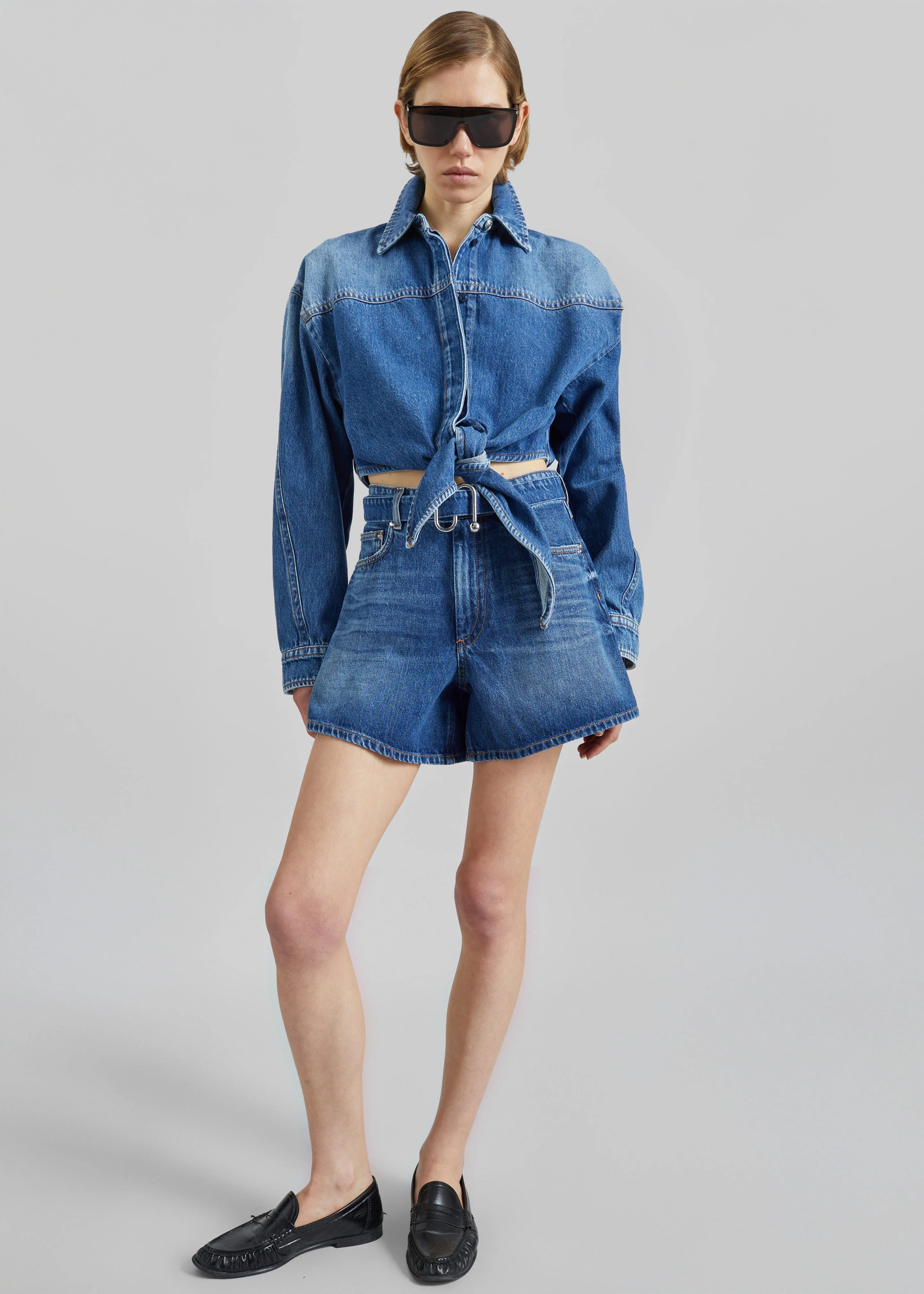 Sportmax Pevera Denim Shirt - Midnight Blue - Image 2