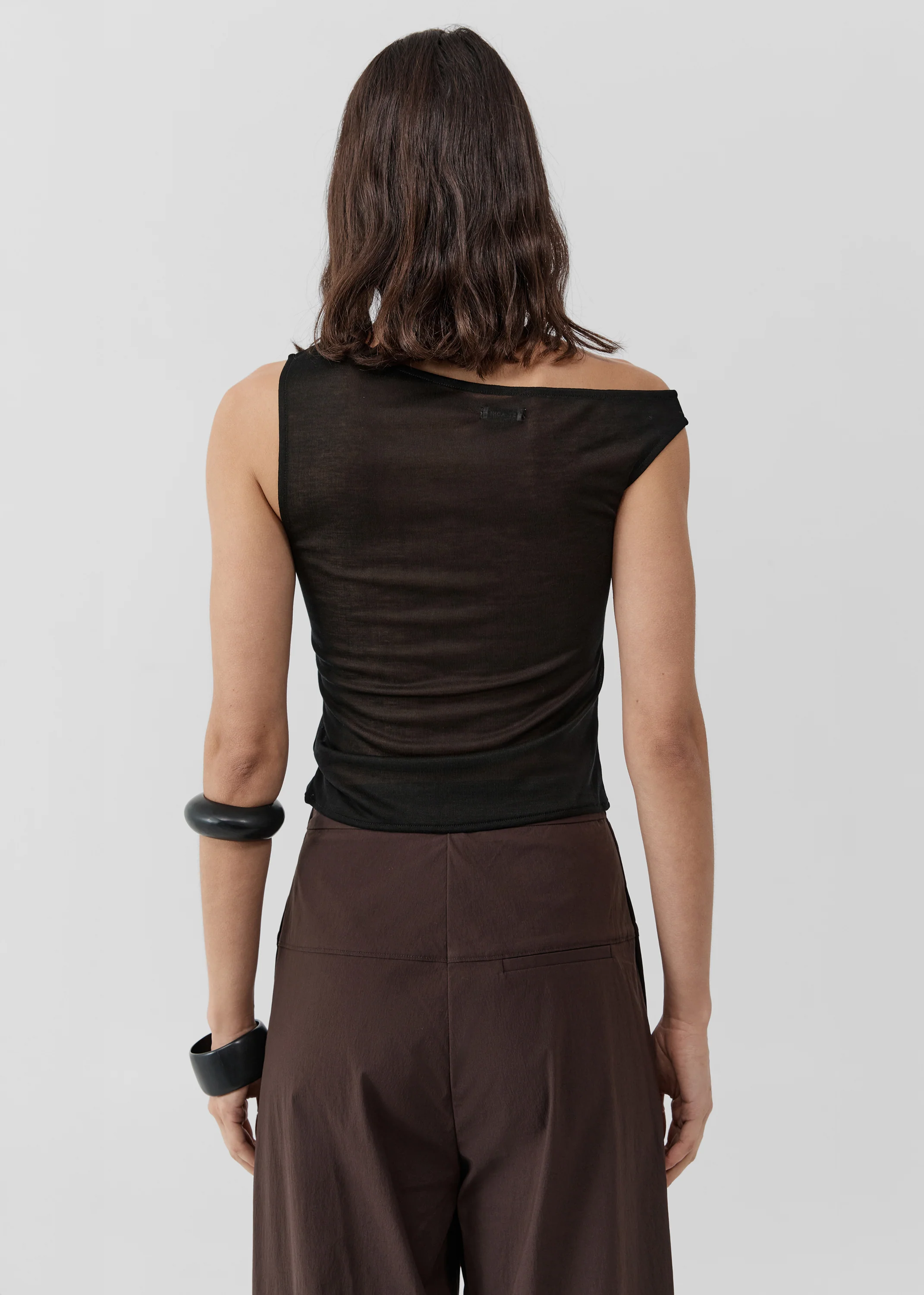 St. Agni Fine Jersey Asymm Top - Black - Image 4