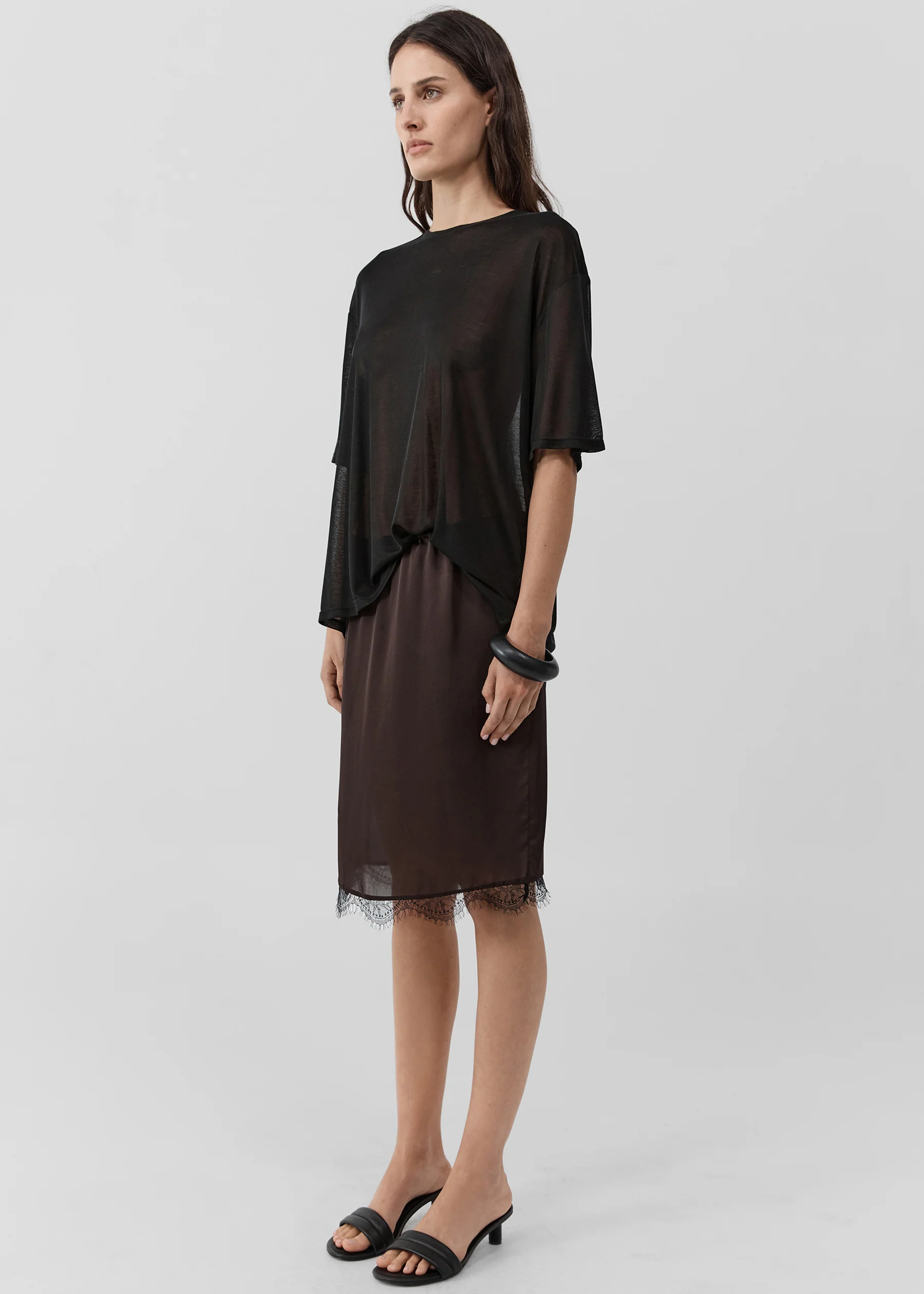 St. Agni Fine Lace Skirt - Bark - Image 2