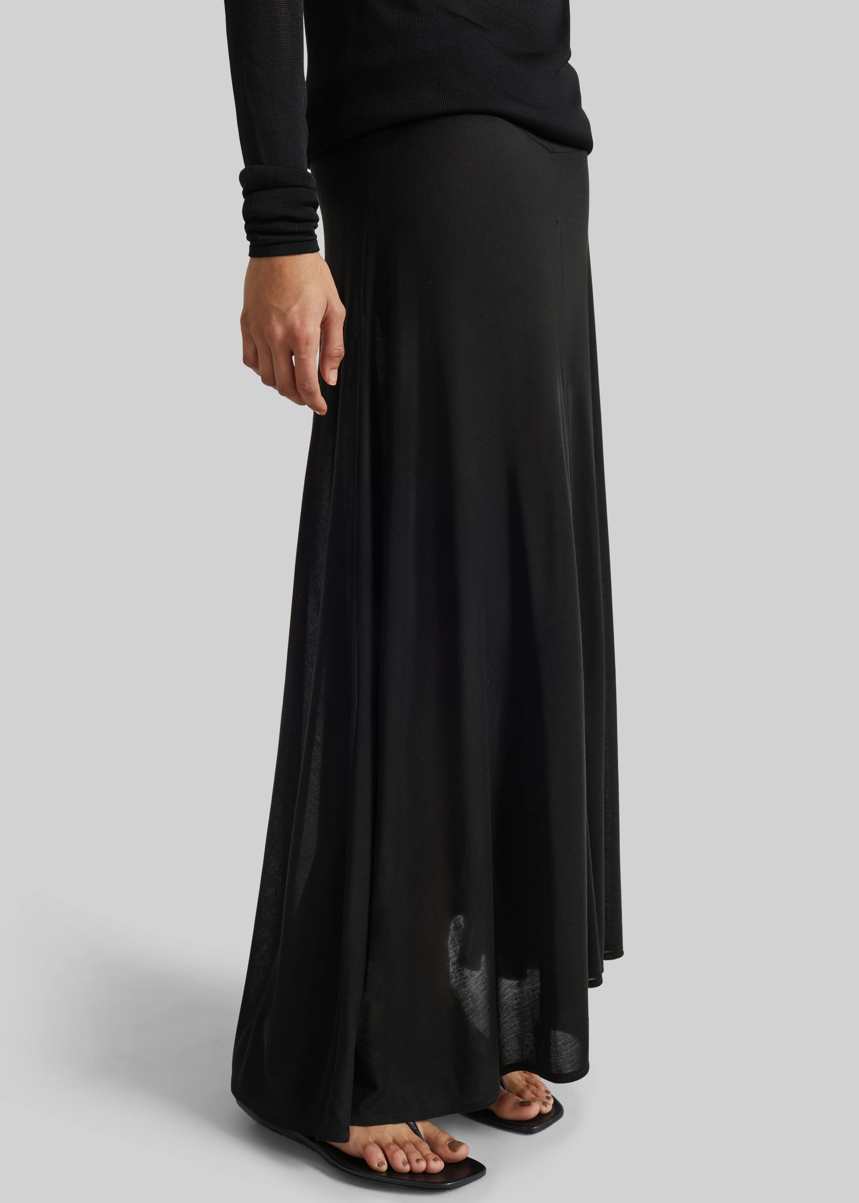 St. Agni Fluid Jersey Skirt - Black - Image 2