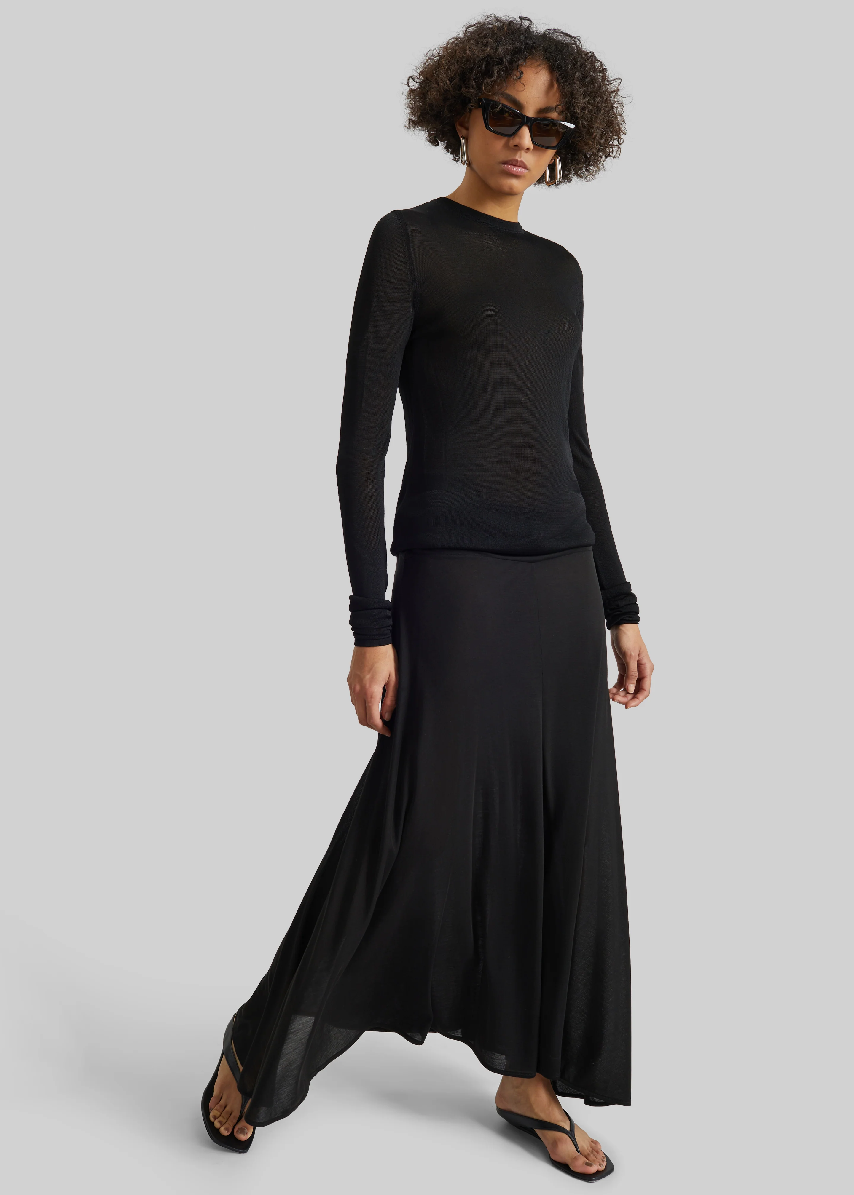St. Agni Fluid Jersey Skirt - Black - Image 3