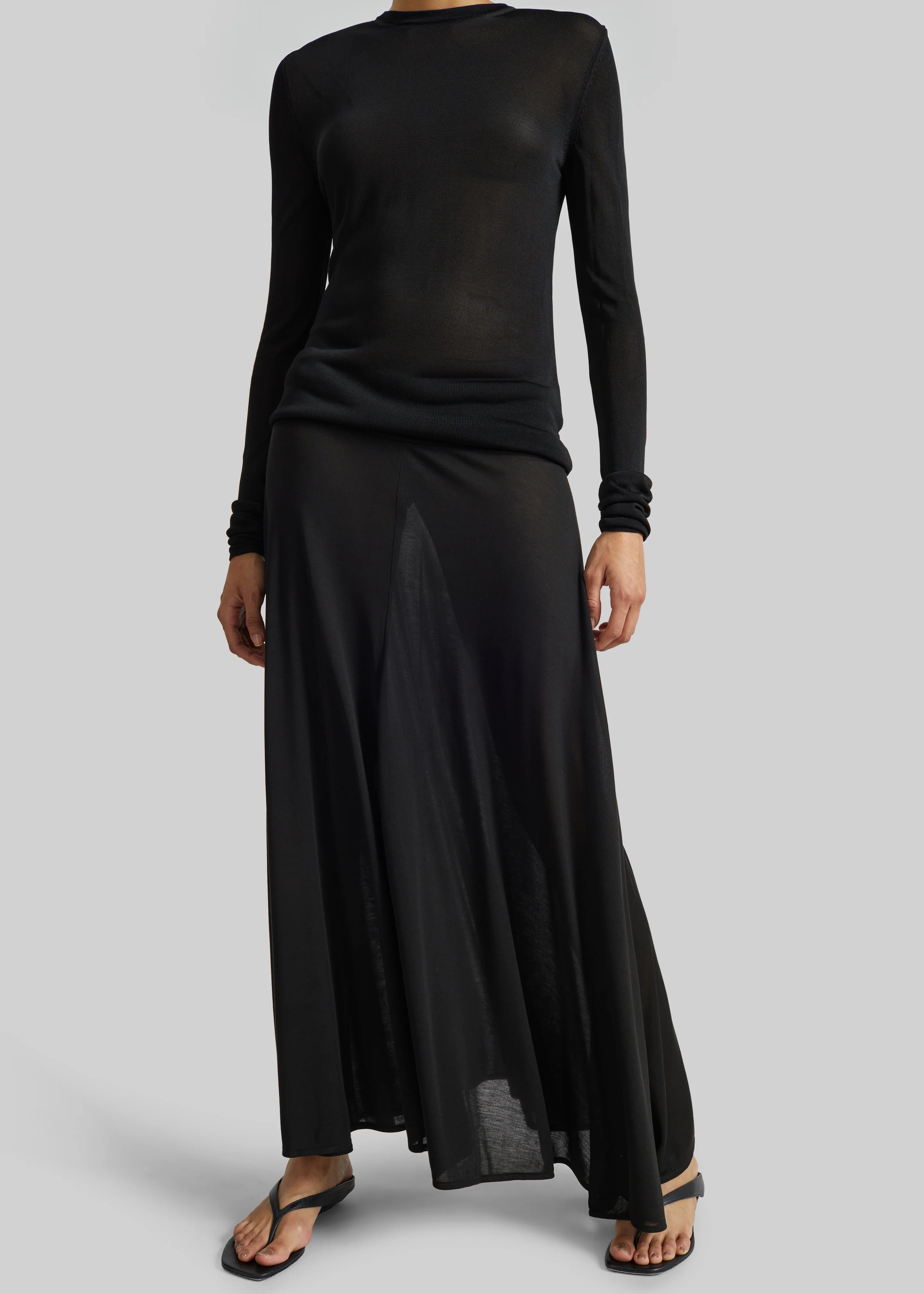 St. Agni Fluid Jersey Skirt - Black - Image 4