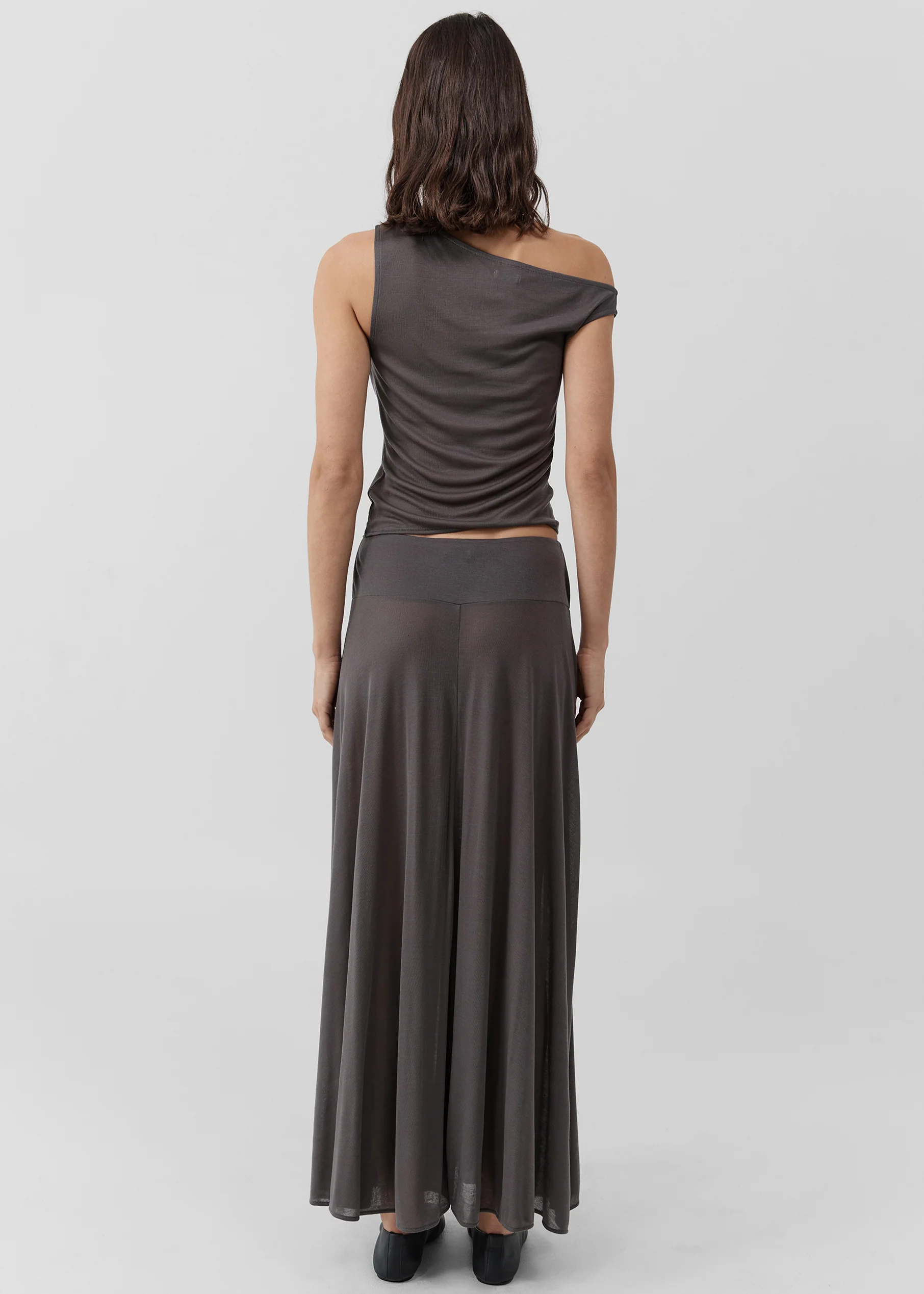 St. Agni Fluid Jersey Skirt - Soot - Image 5