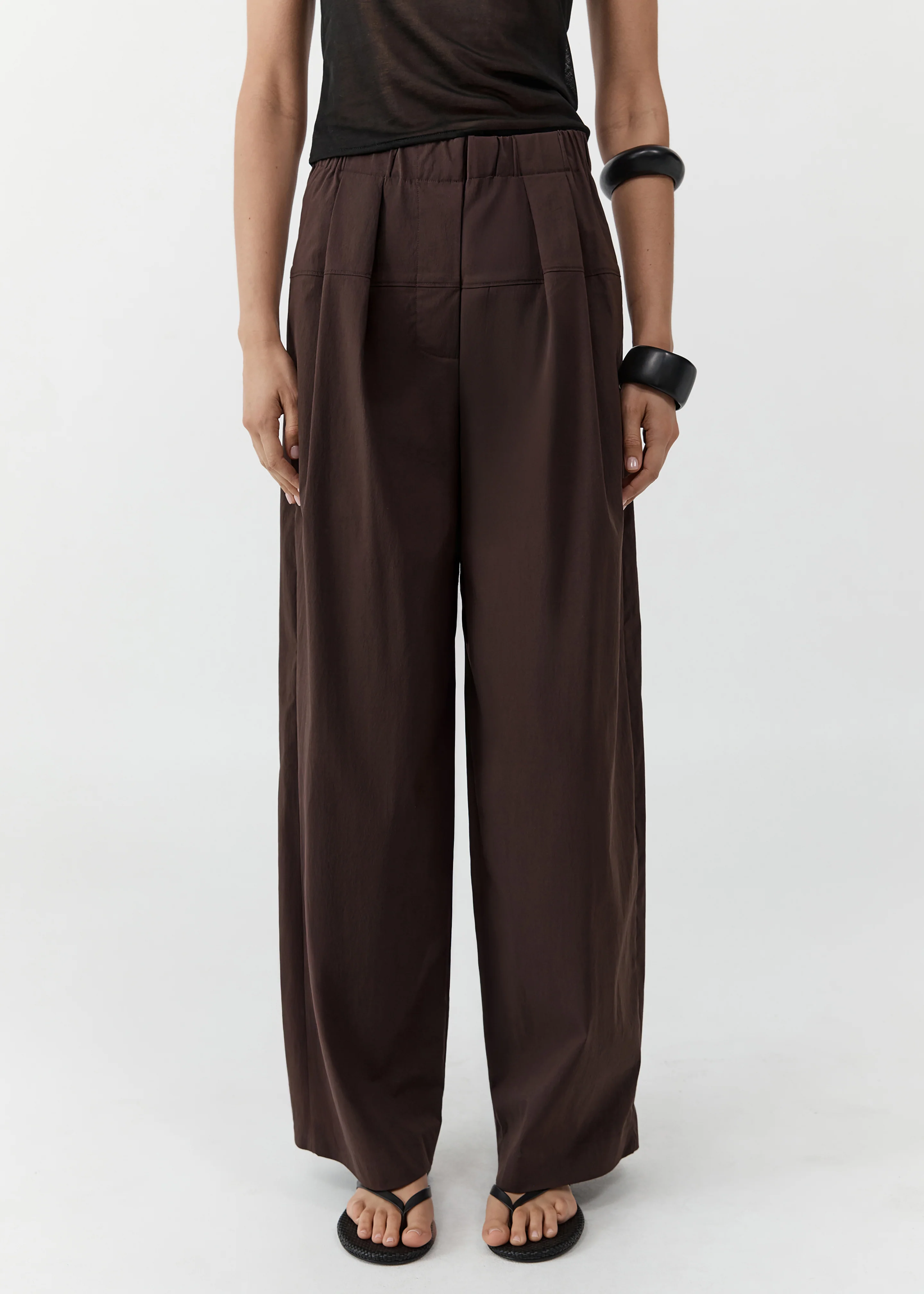 St. Agni Relaxed Pleat Pants - Bark - Image 2