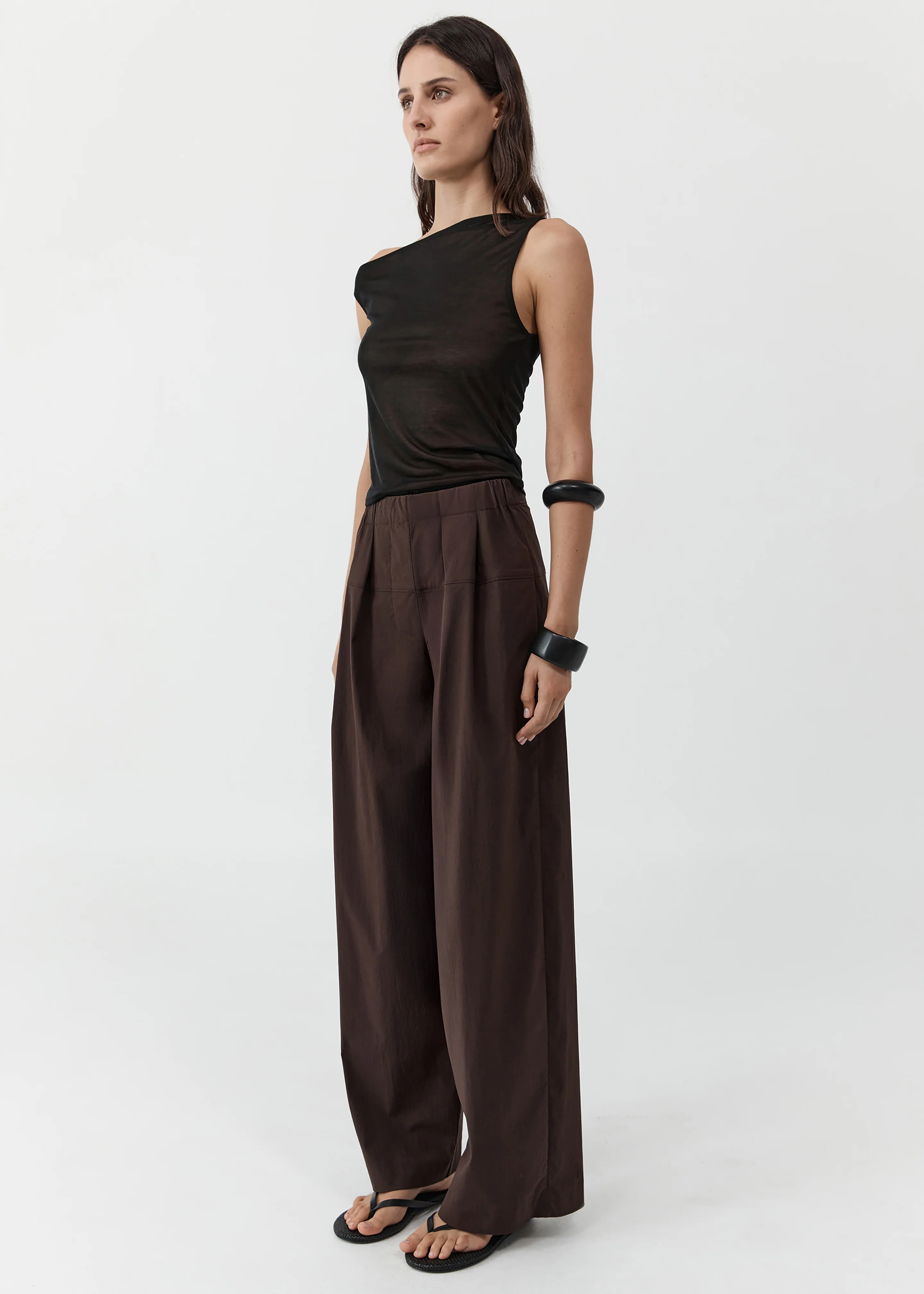 St. Agni Relaxed Pleat Pants - Bark - Image 4