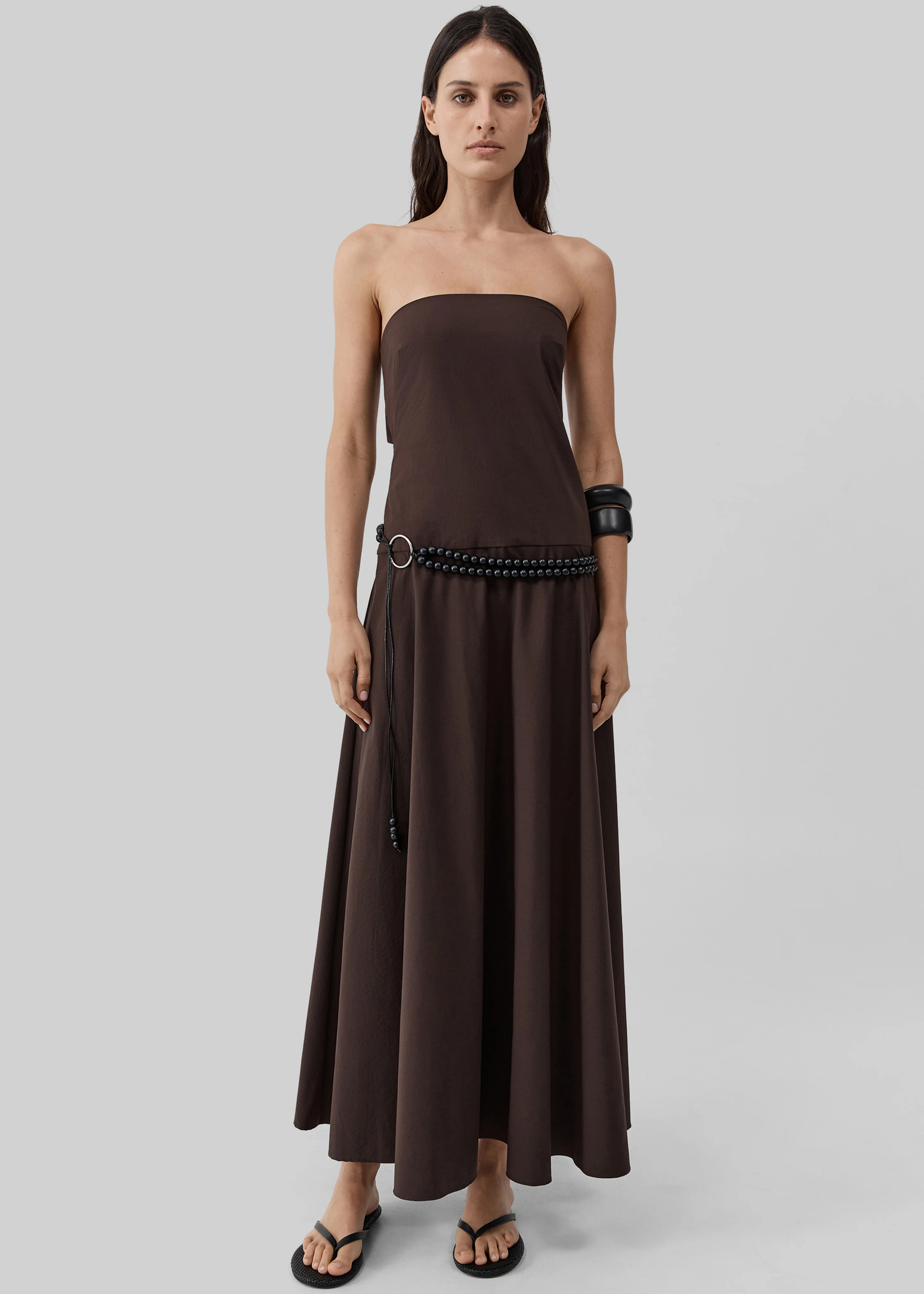 St. Agni Strapless Rouleau Dress - Bark - Image 3
