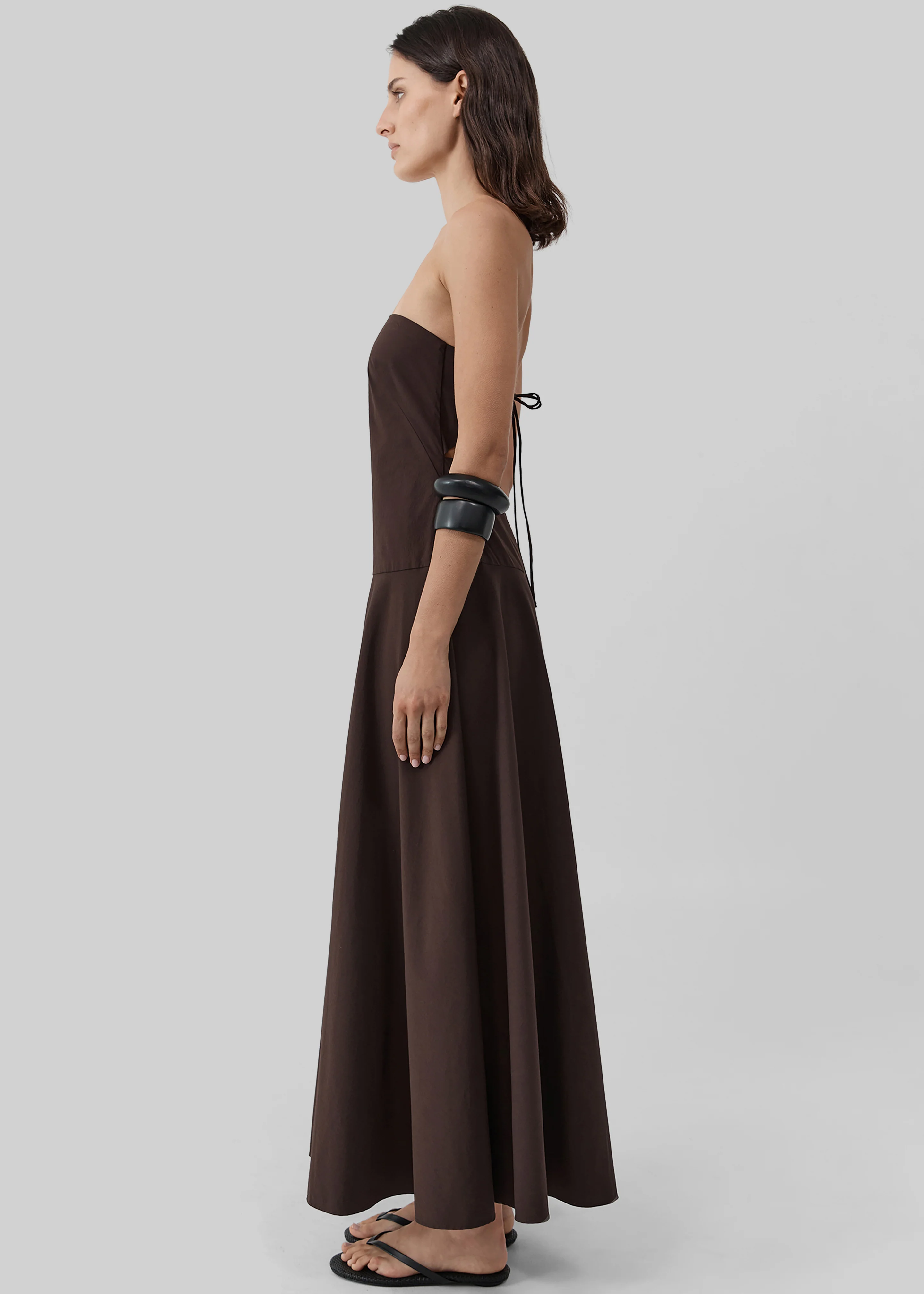 St. Agni Strapless Rouleau Dress - Bark - Image 4