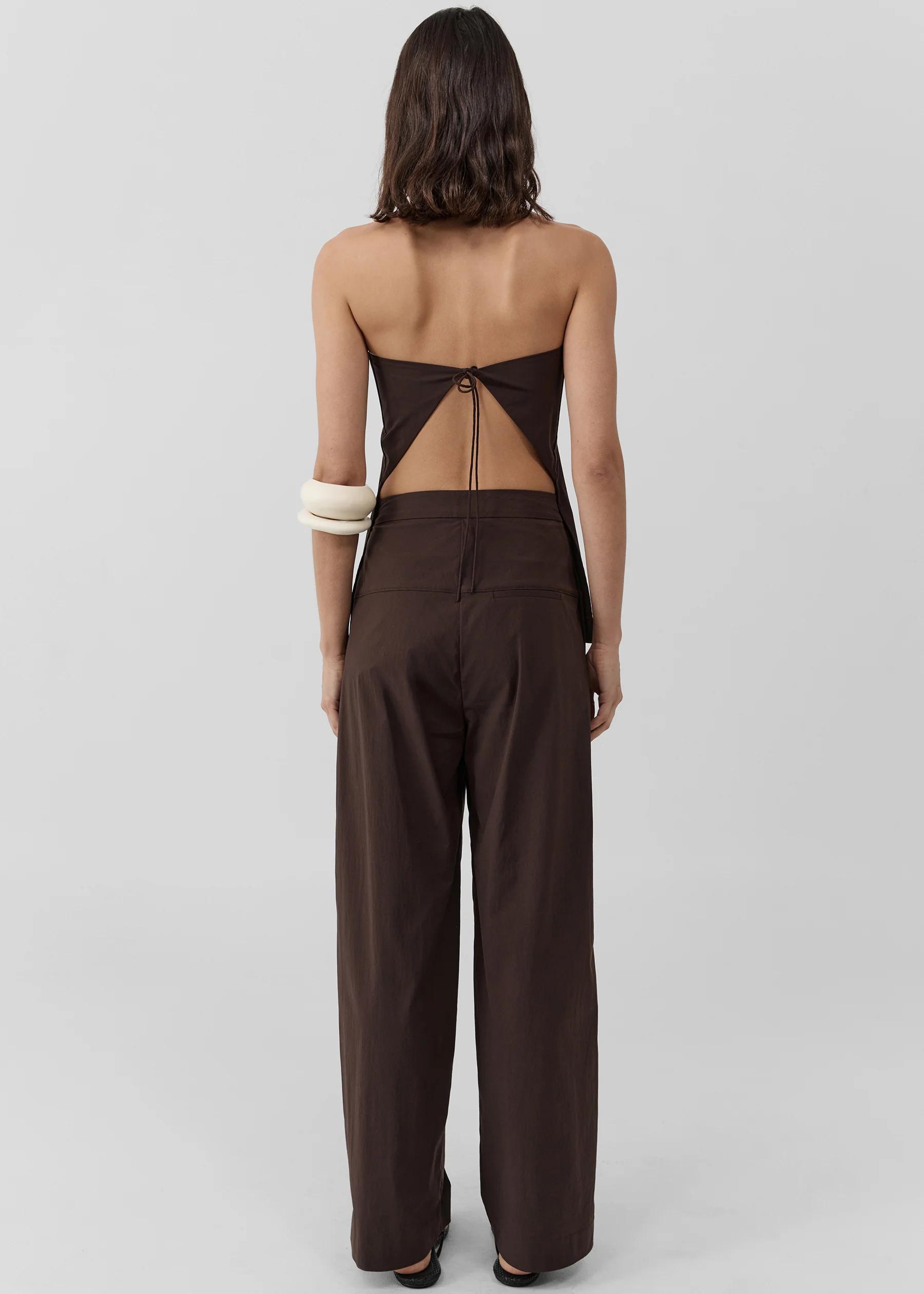 St. Agni Strapless Rouleau Tie Top - Bark - Image 8