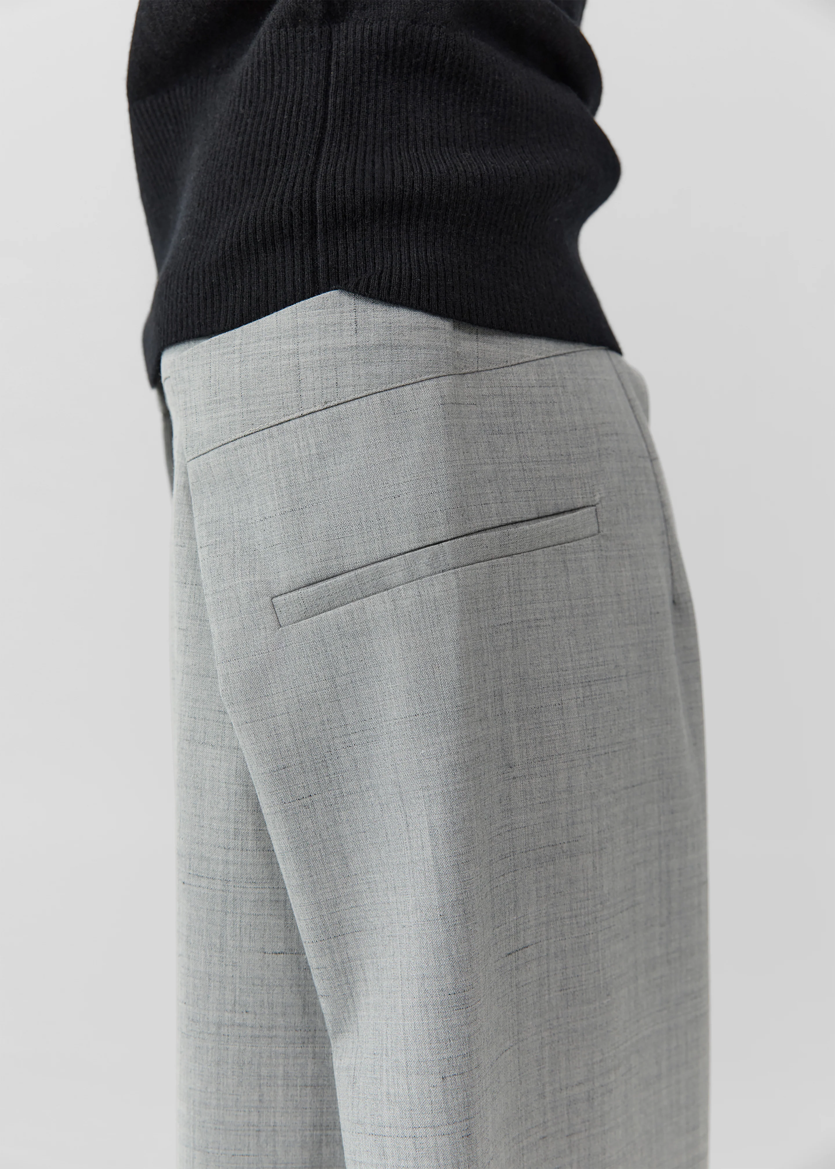 St. Agni Tailored Fold Pants - Concrete - Image 3