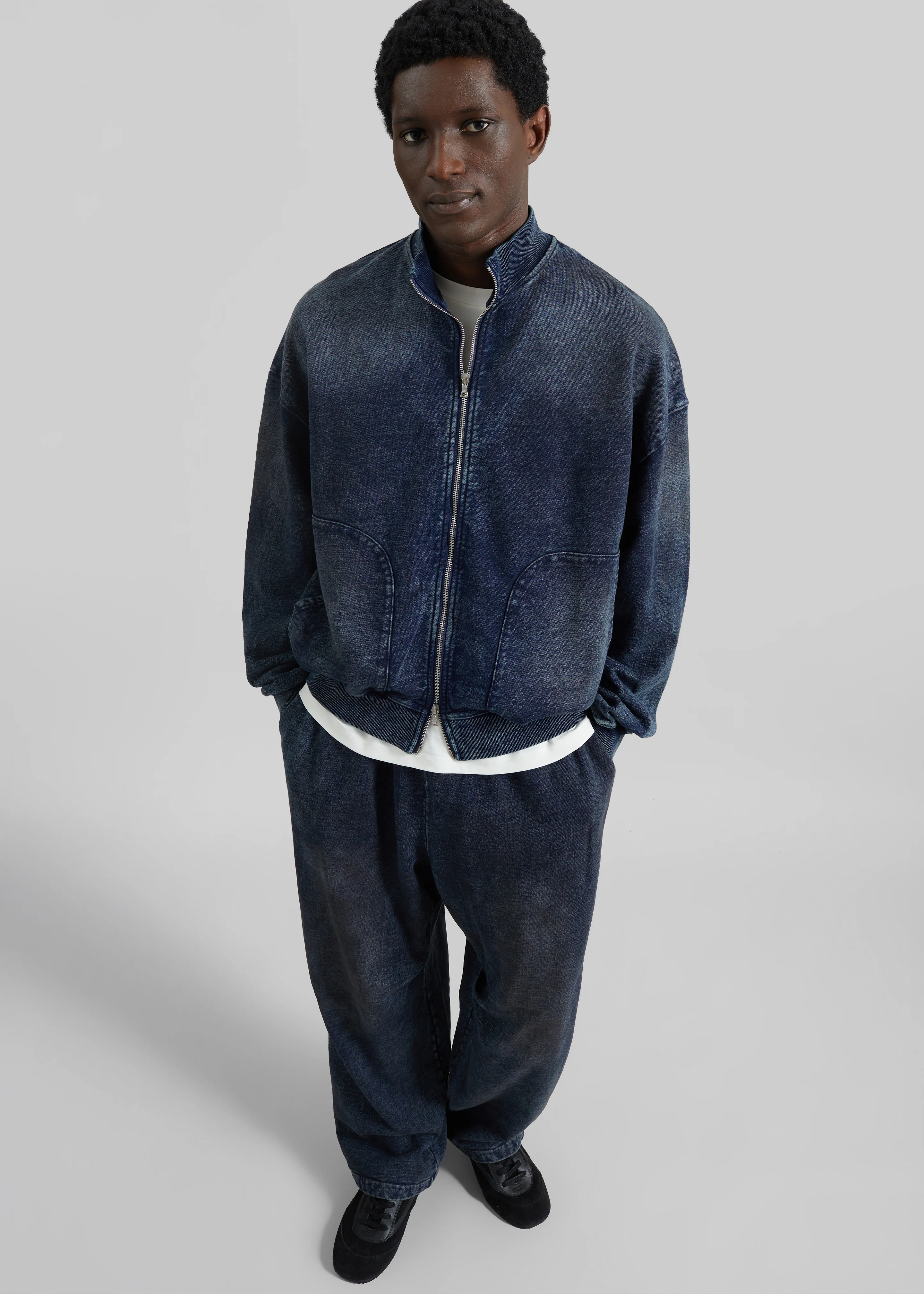 Stamford Zip-Up Jacket - Medium Wash - Image 5