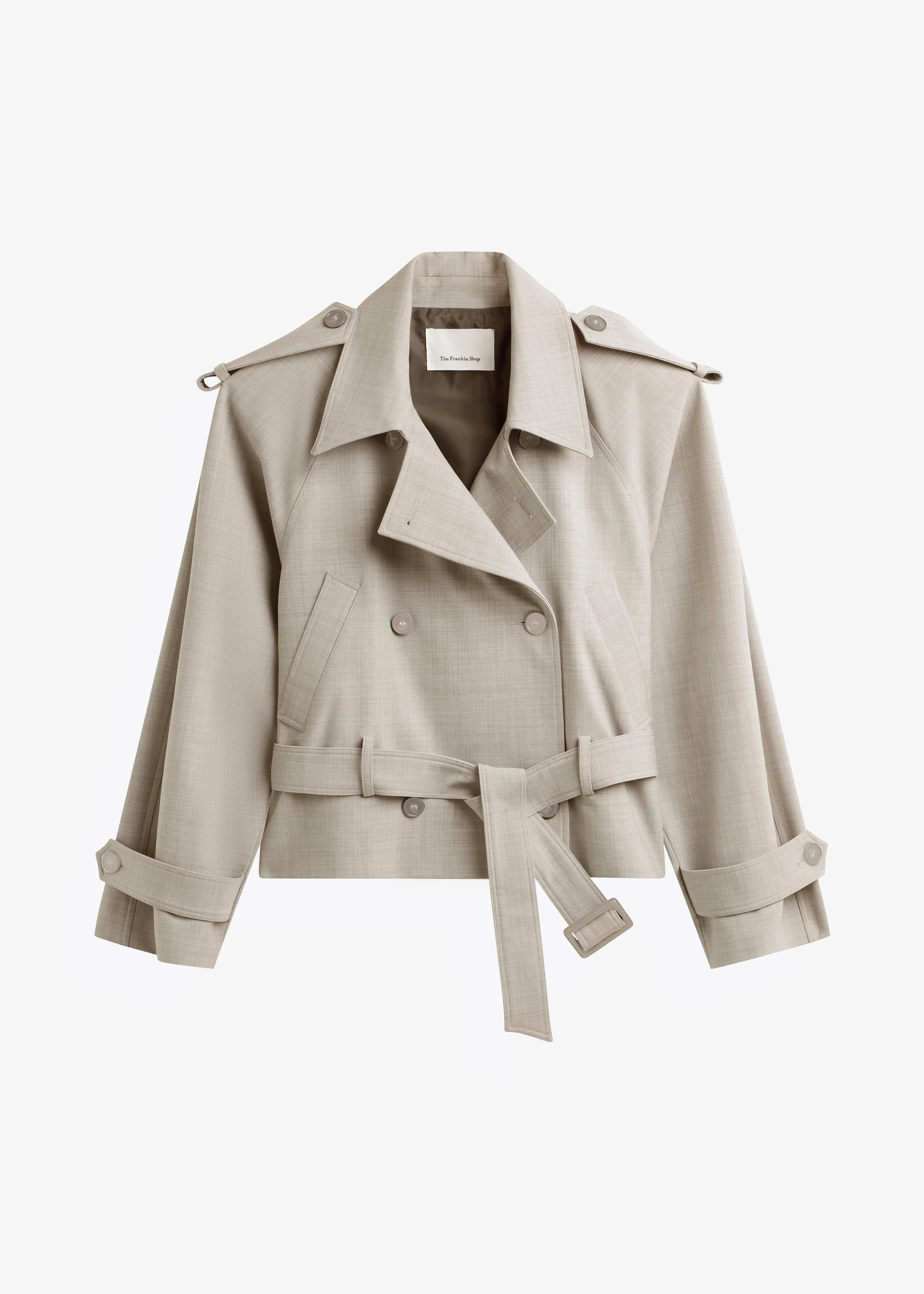 Stan Cropped Trench - Beige Melange - Image 9