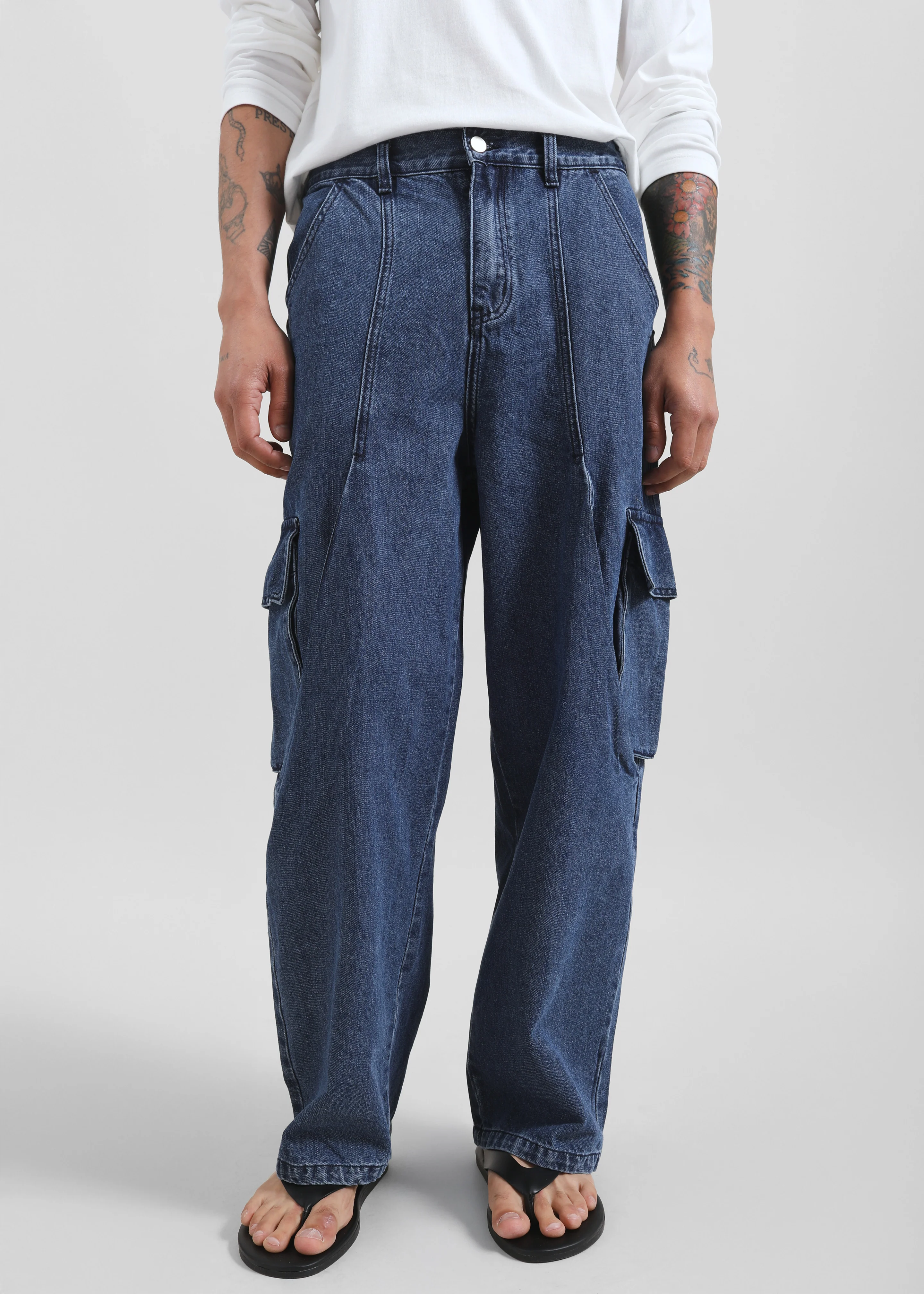 Stobra Cargo Jeans - Medium Wash - Image 2