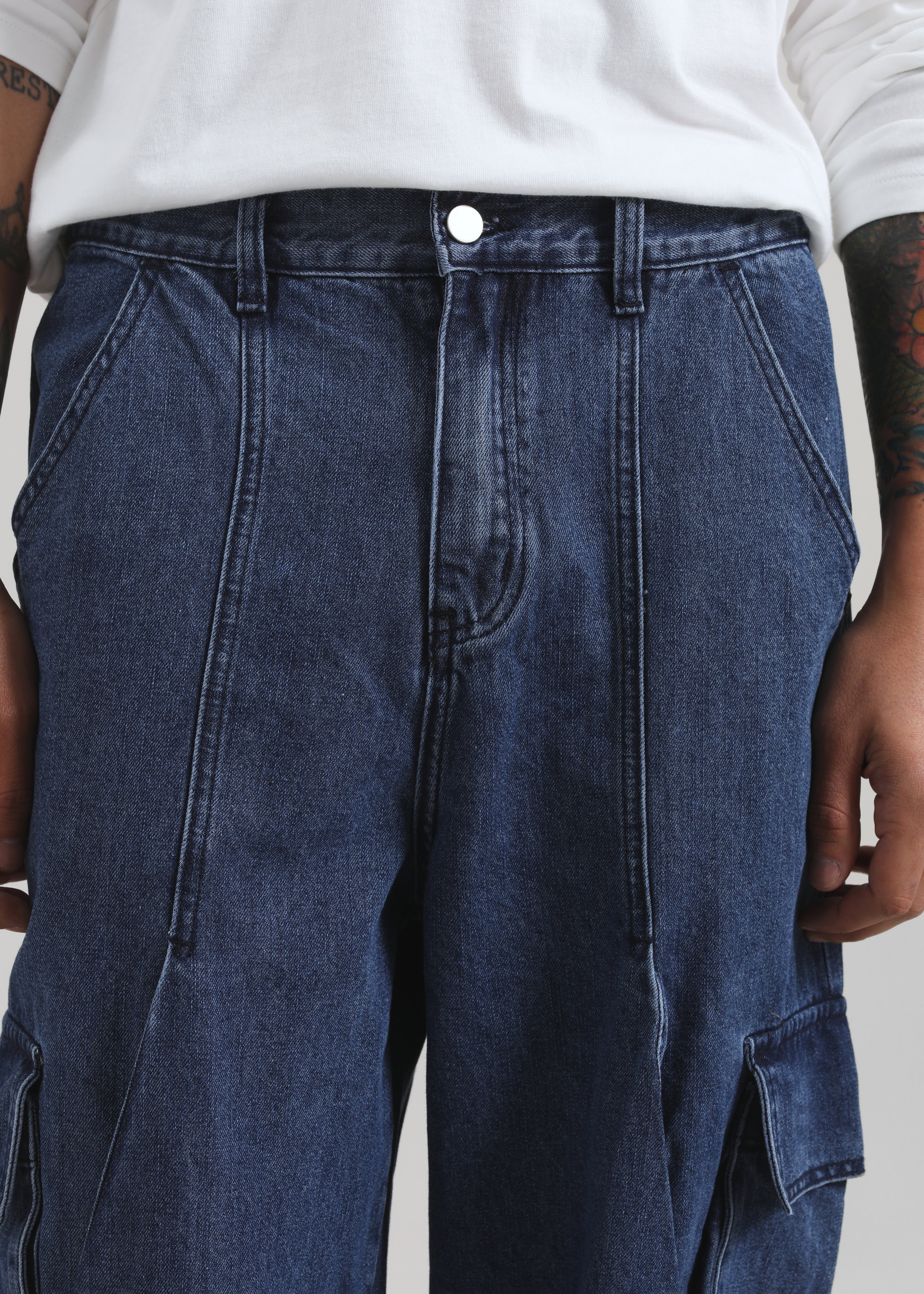 Stobra Cargo Jeans - Medium Wash - Image 3
