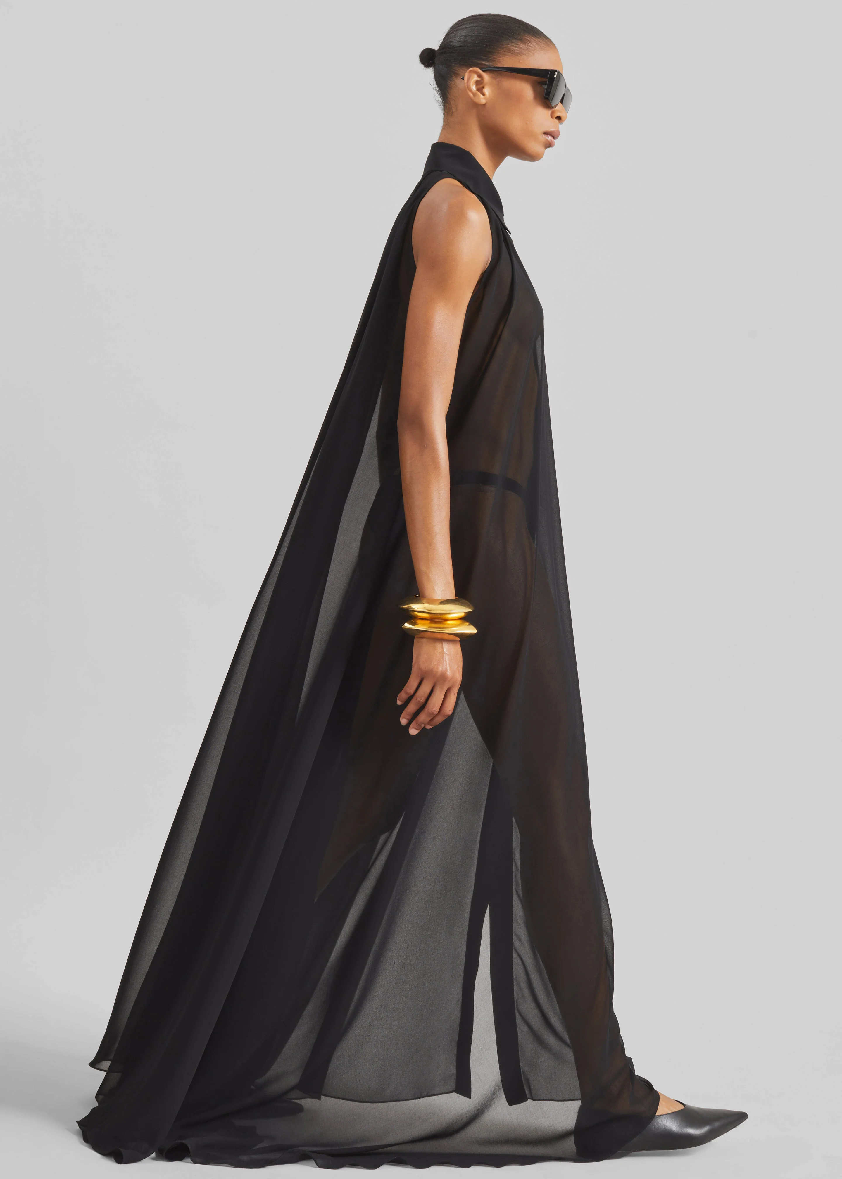 Sukie Sheer Halterneck Dress - Black - Image 3