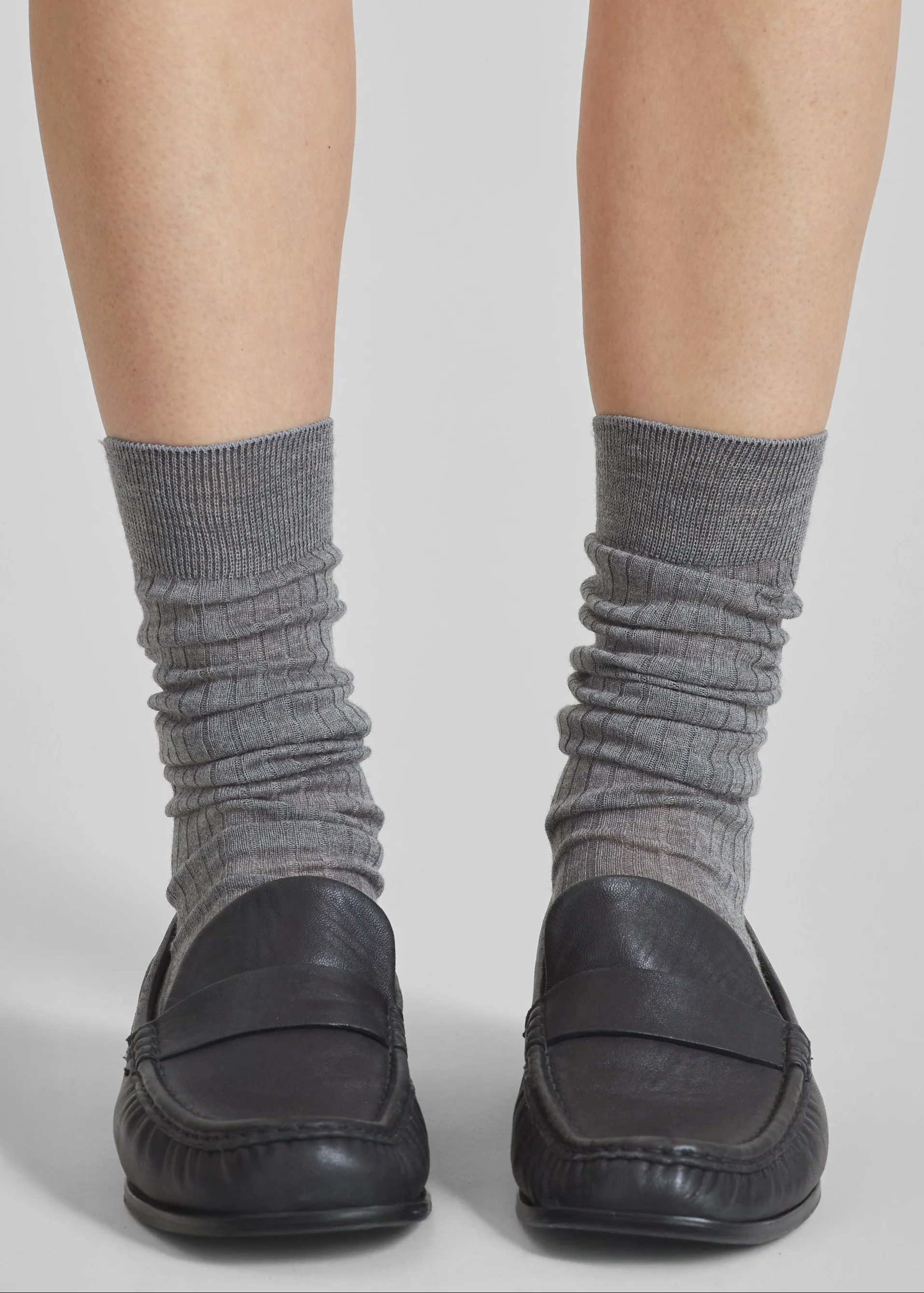 Sulza Thin Ribbed Socks - Grey - Image 2