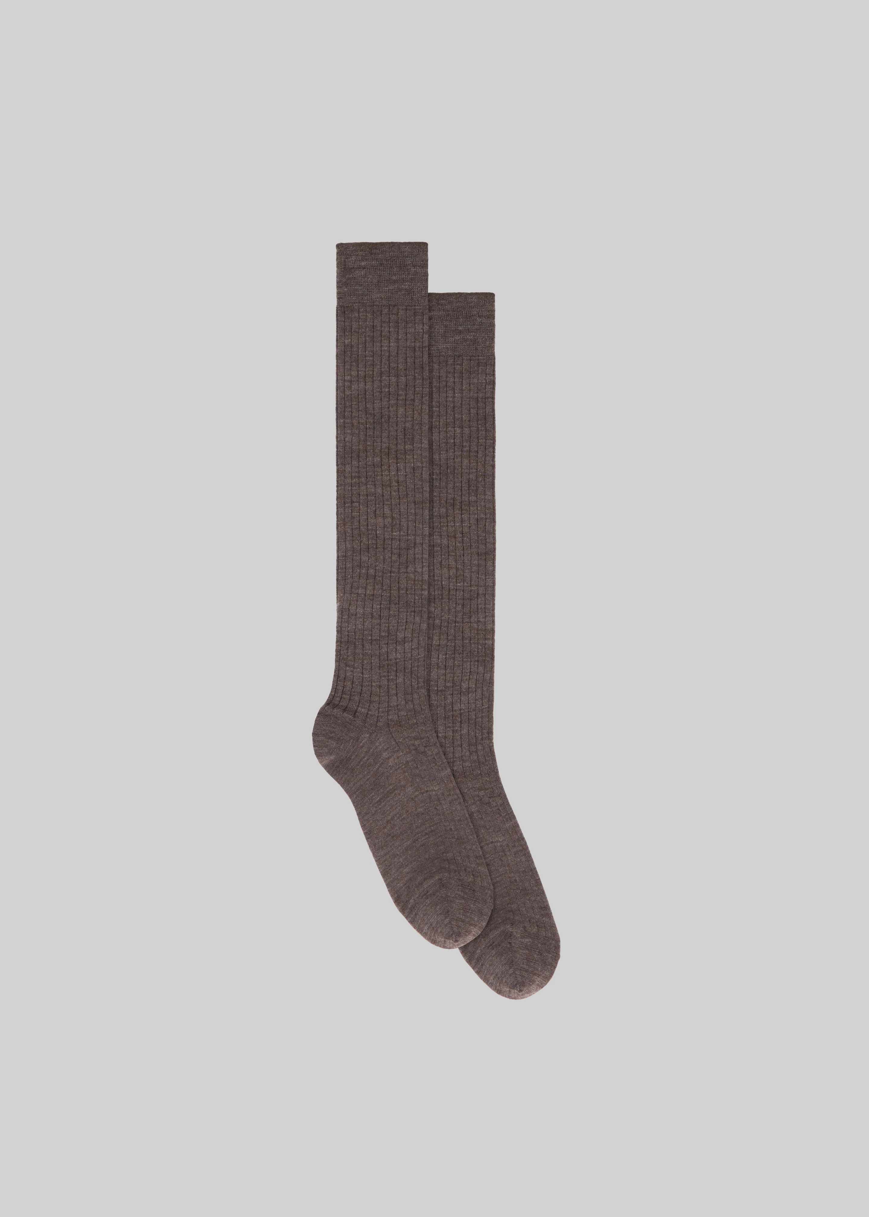 Sulza Thin Ribbed Socks - Taupe - Image 2