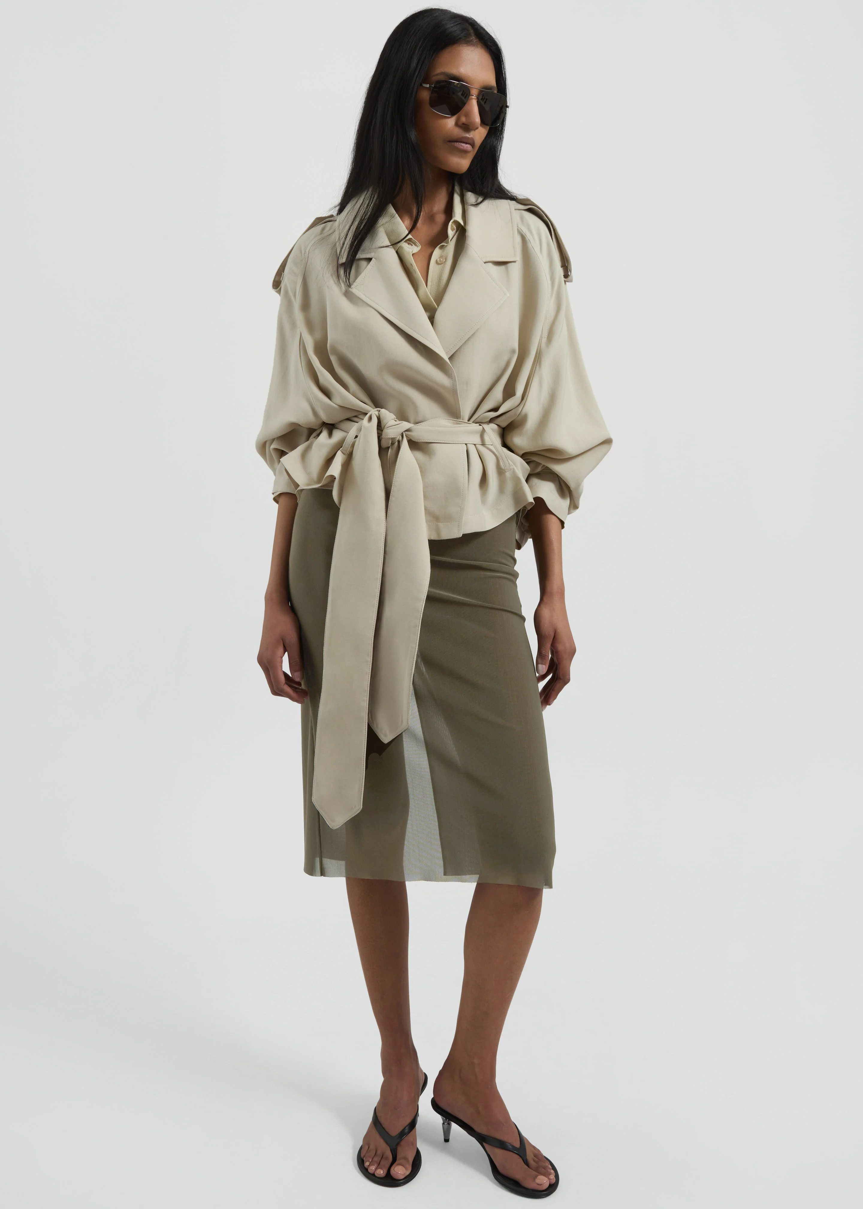 Suva Sheer Skirt - Khaki - Image 3