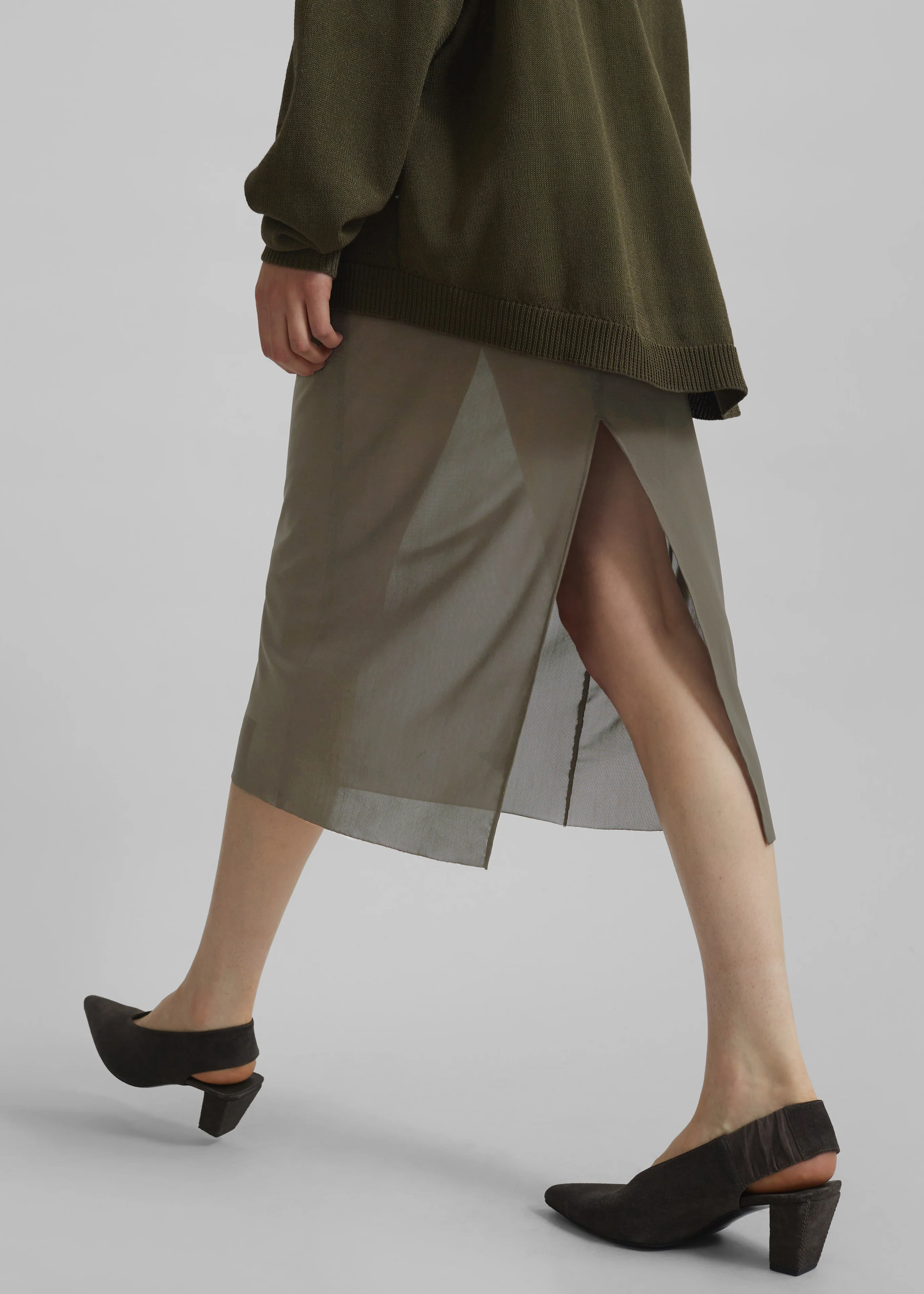 Suva Sheer Skirt - Khaki - Image 4