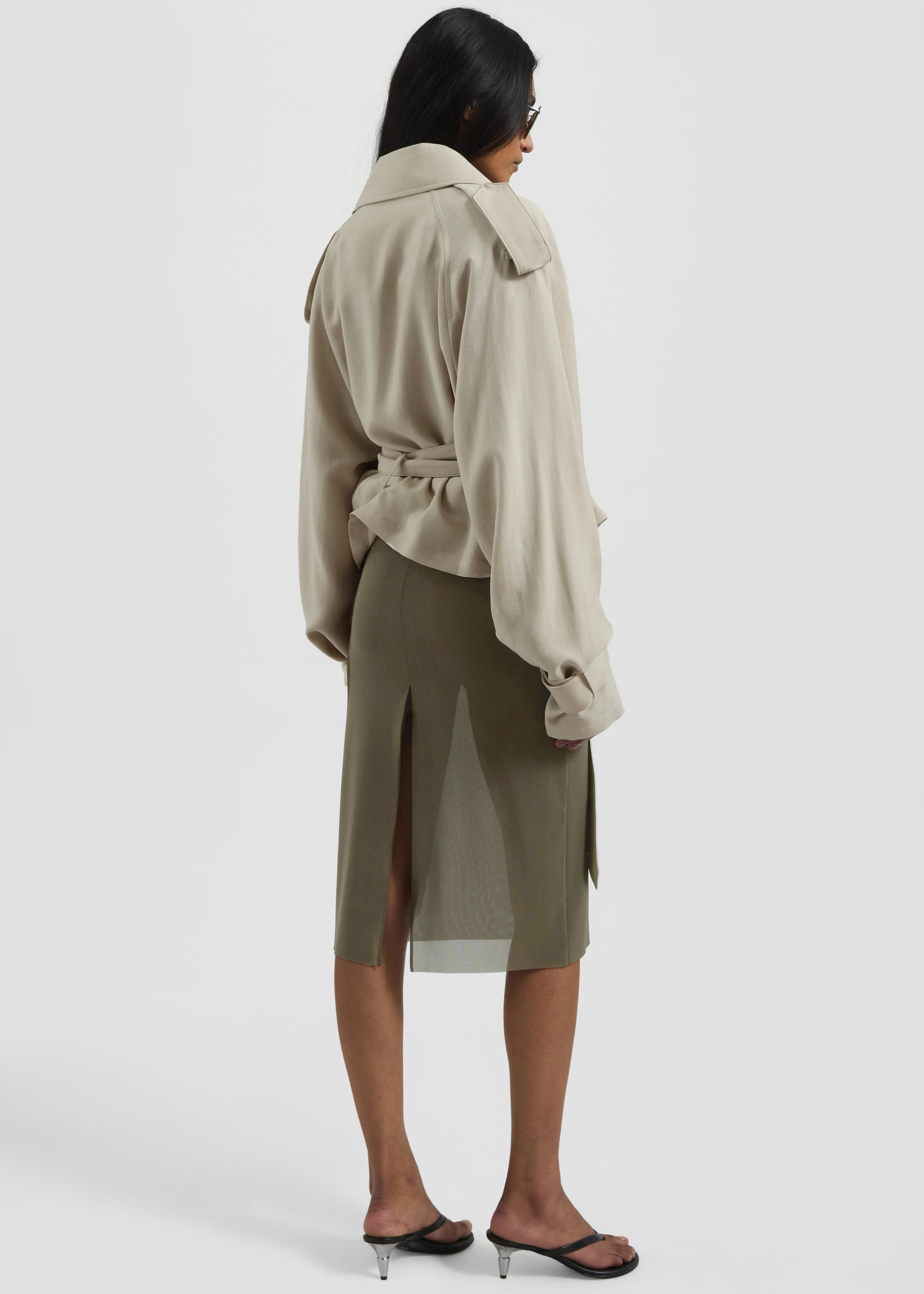 Suva Sheer Skirt - Khaki - Image 9