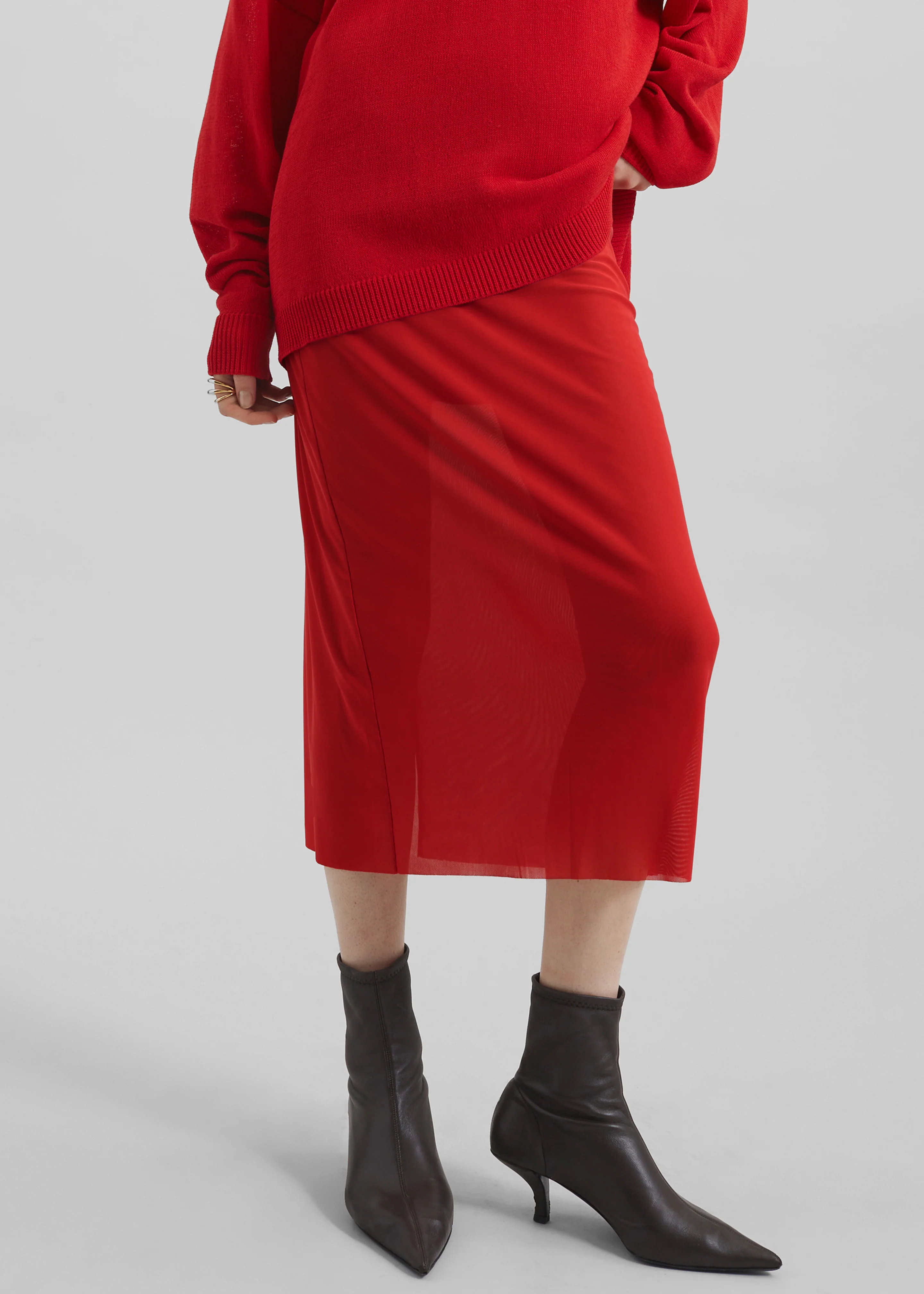 Suva Sheer Skirt - Red - Image 5