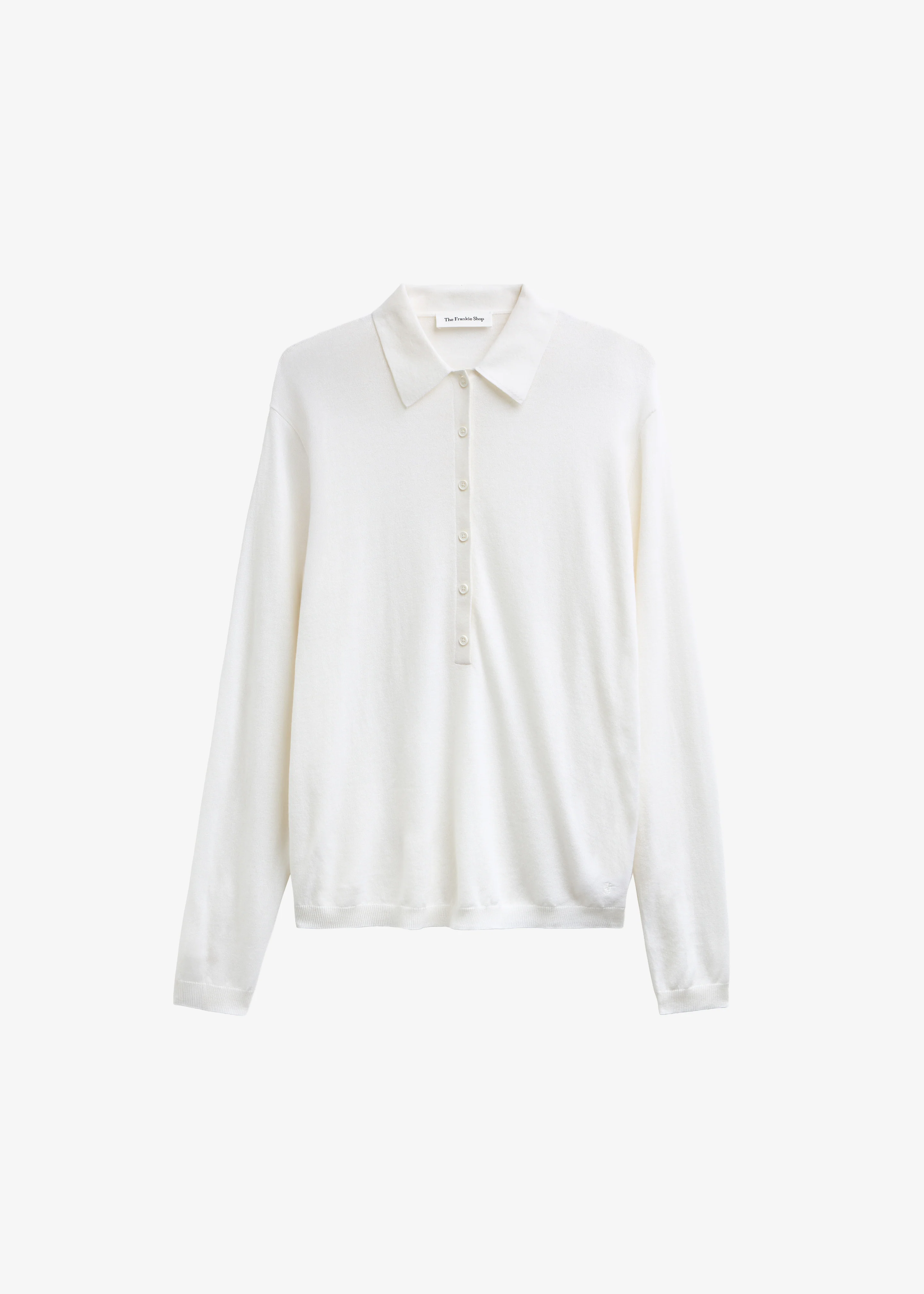 Tala Knit V-Neck Polo - White - Image 10
