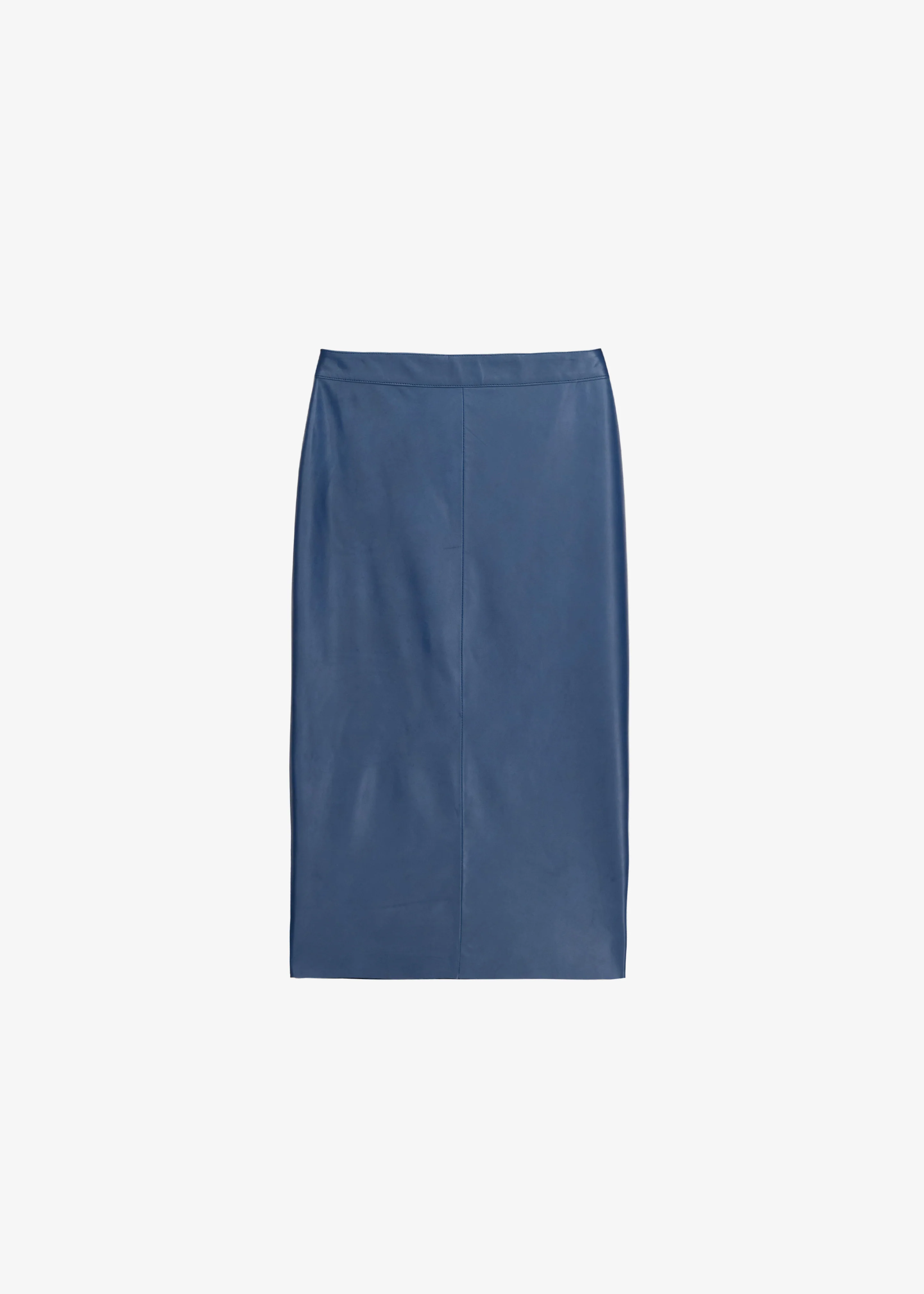 Taney Leather Midi Skirt - Cobalt - Image 9