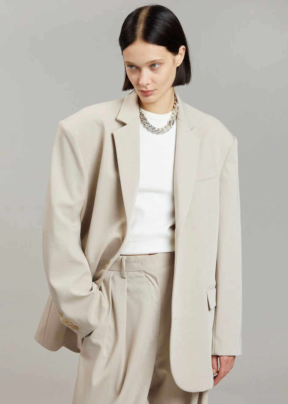 Tansy Oversized Blazer - Beige - Image 3