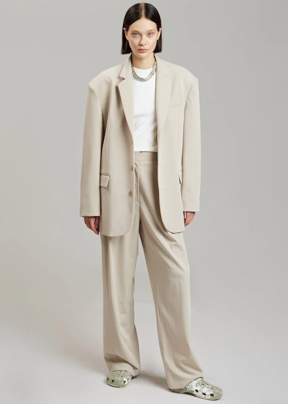 Tansy Oversized Blazer - Beige - Image 5