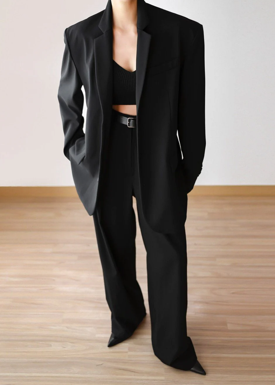 Tansy Oversized Blazer - Black - Image 9