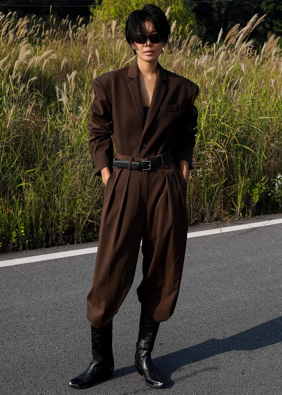 Tansy Oversized Blazer - Chocolate - Image 9