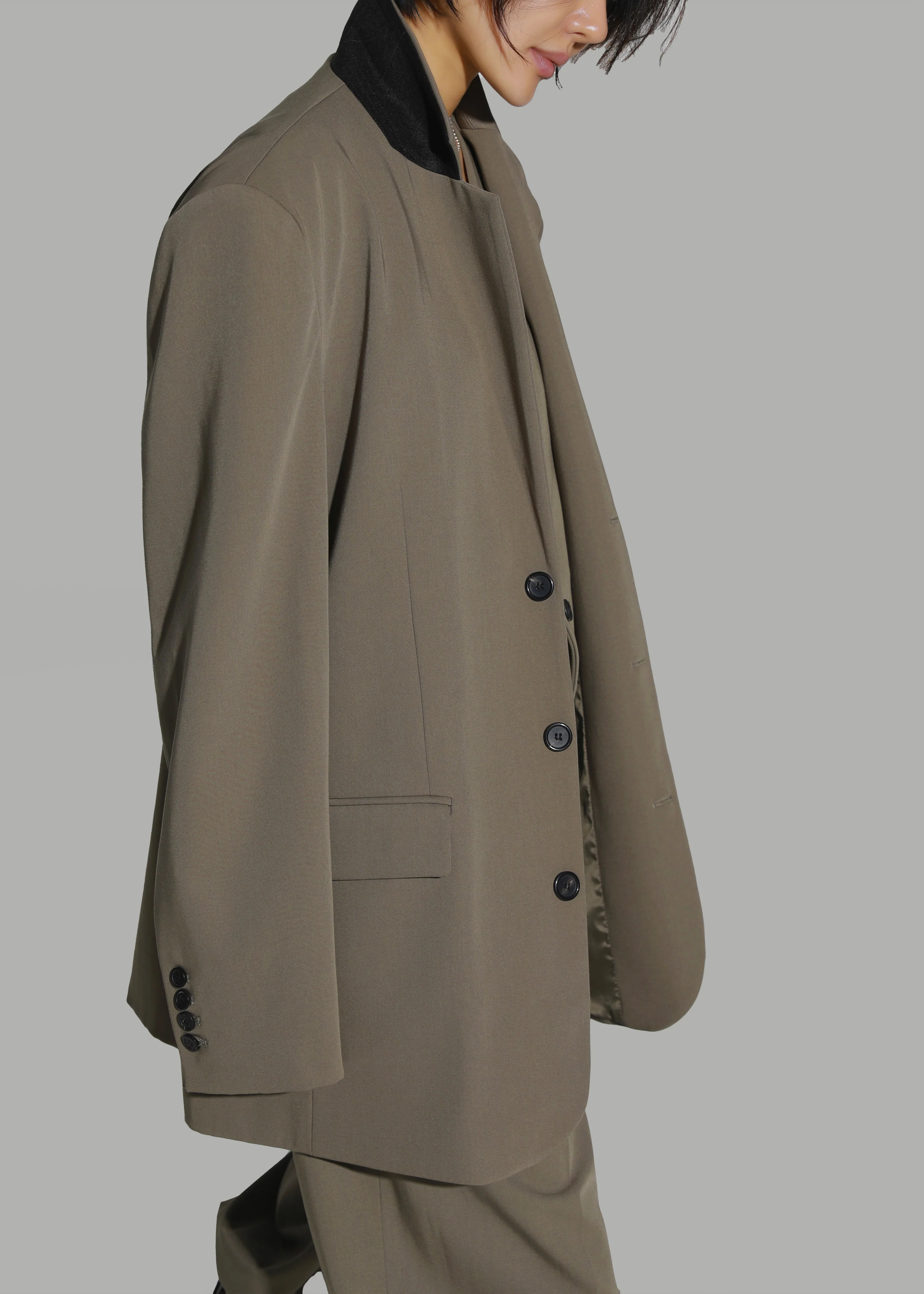 Tansy Oversized Blazer - Olive - Image 9