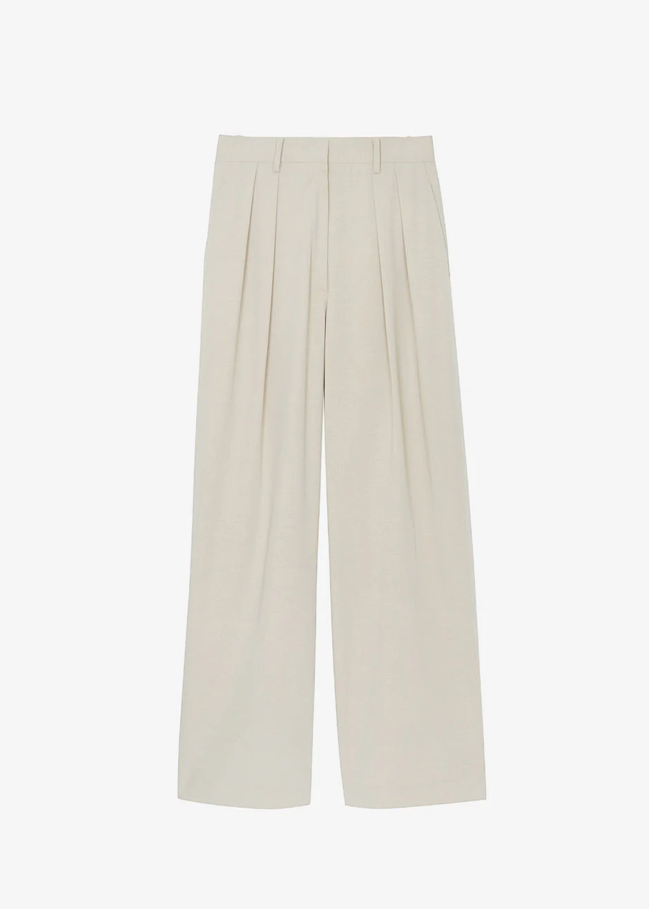 Tansy Pleated Trousers - Beige - Image 11