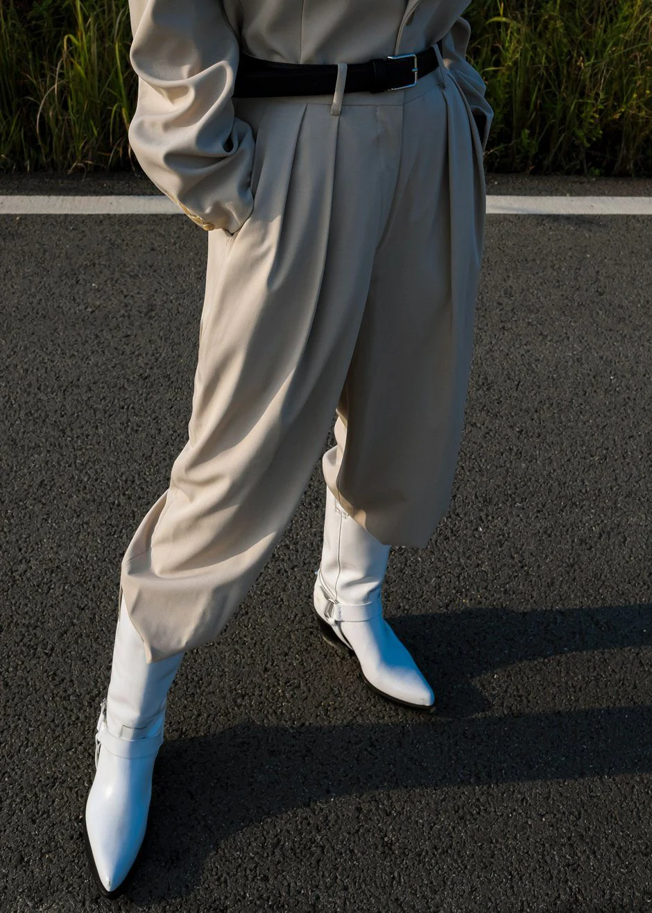 Tansy Pleated Trousers - Beige - Image 8