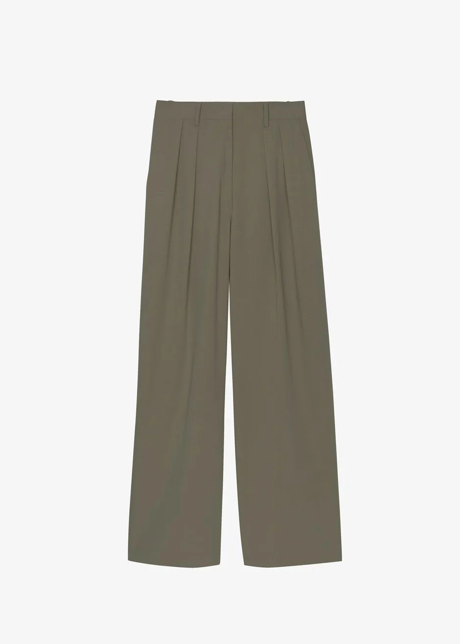 Tansy Pleated Trousers - Olive - Image 13