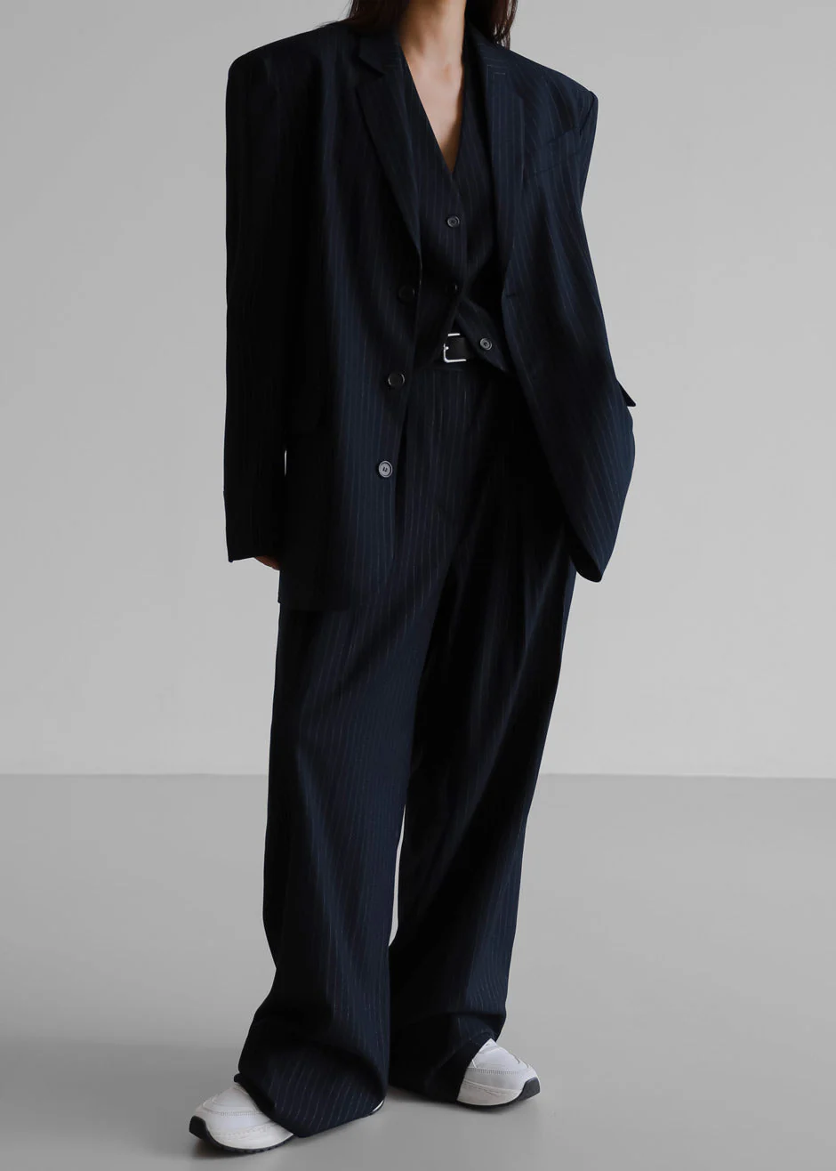 Tansy Tailored Vest - Navy Pinstripe - Image 7