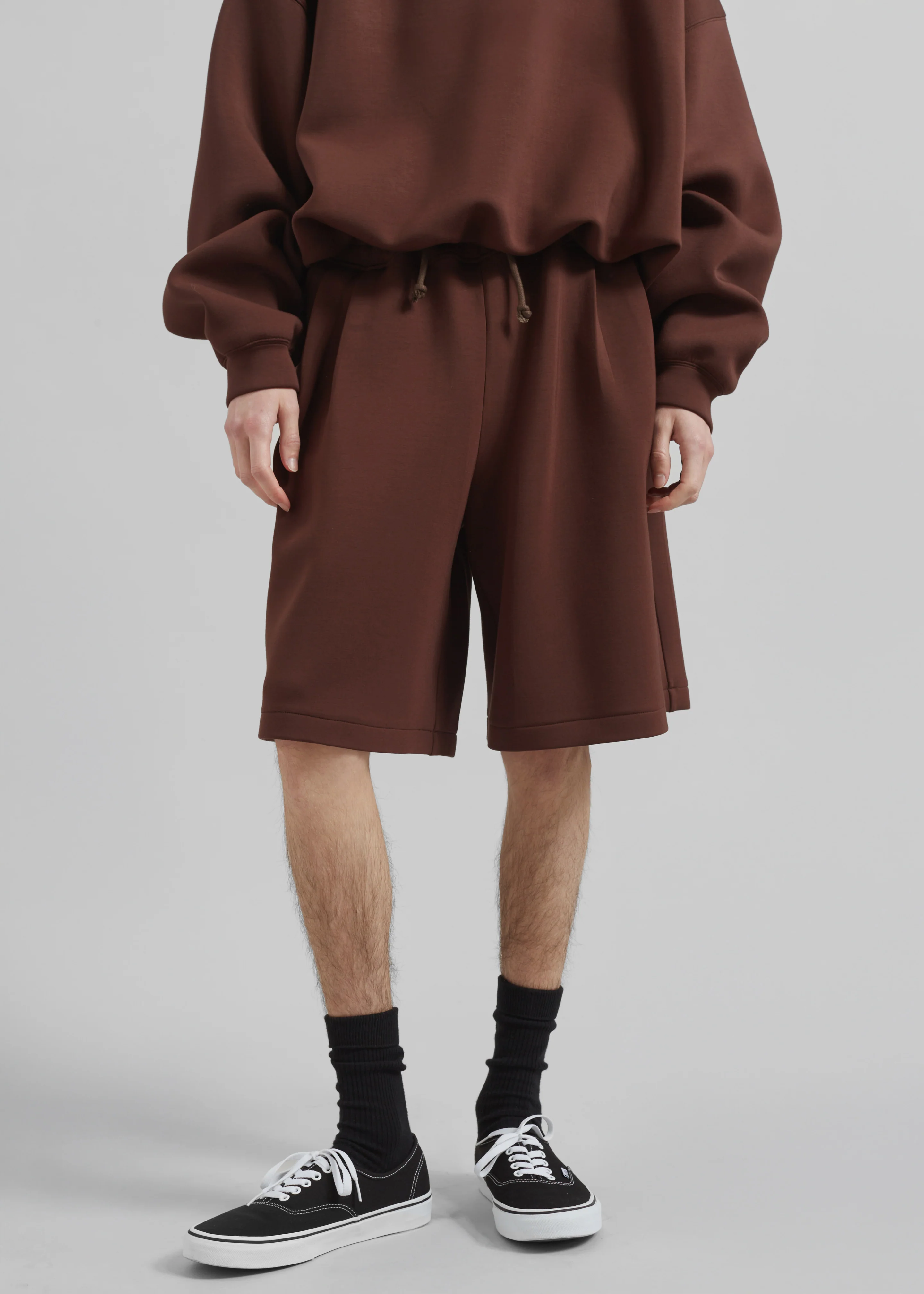 Tate Sweat Shorts - Brown - Image 2