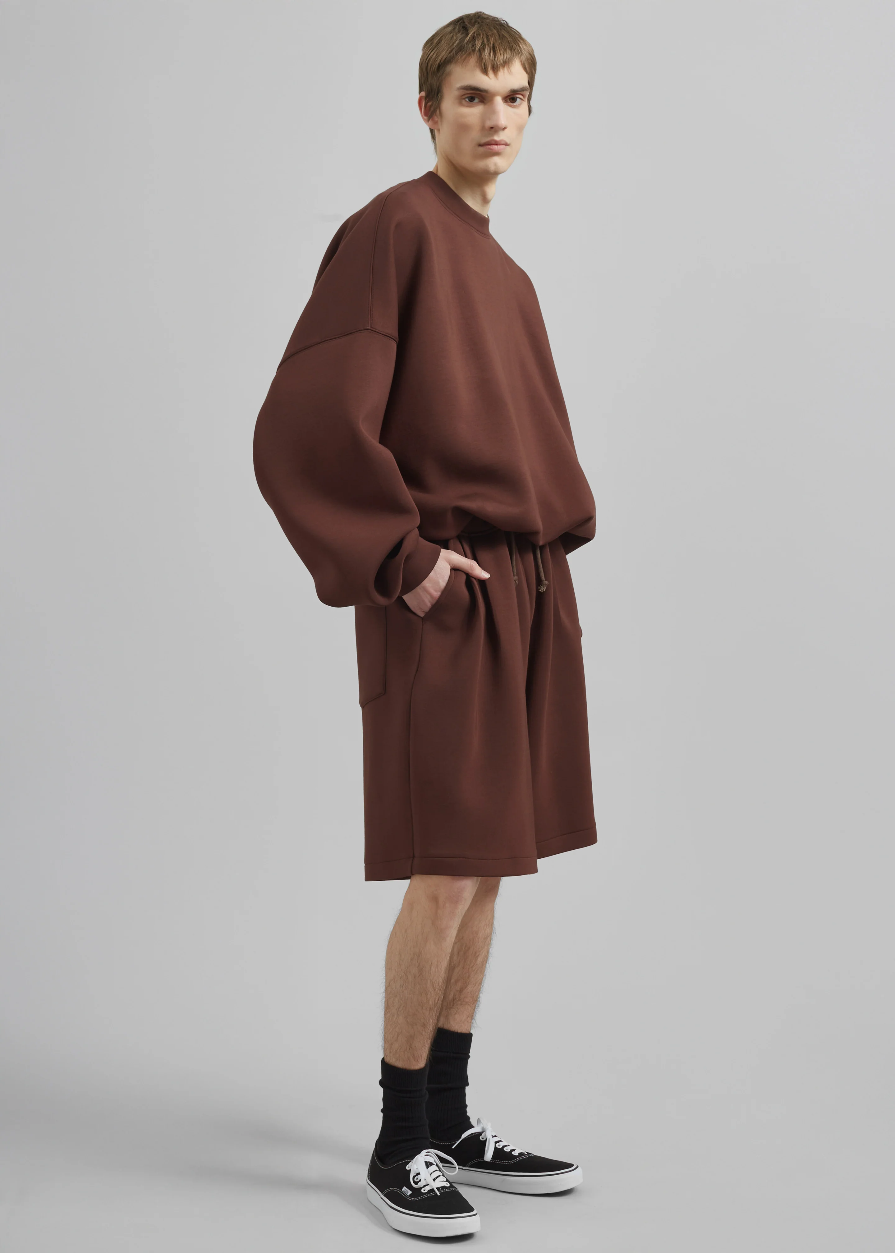 Tate Sweat Shorts - Brown - Image 6