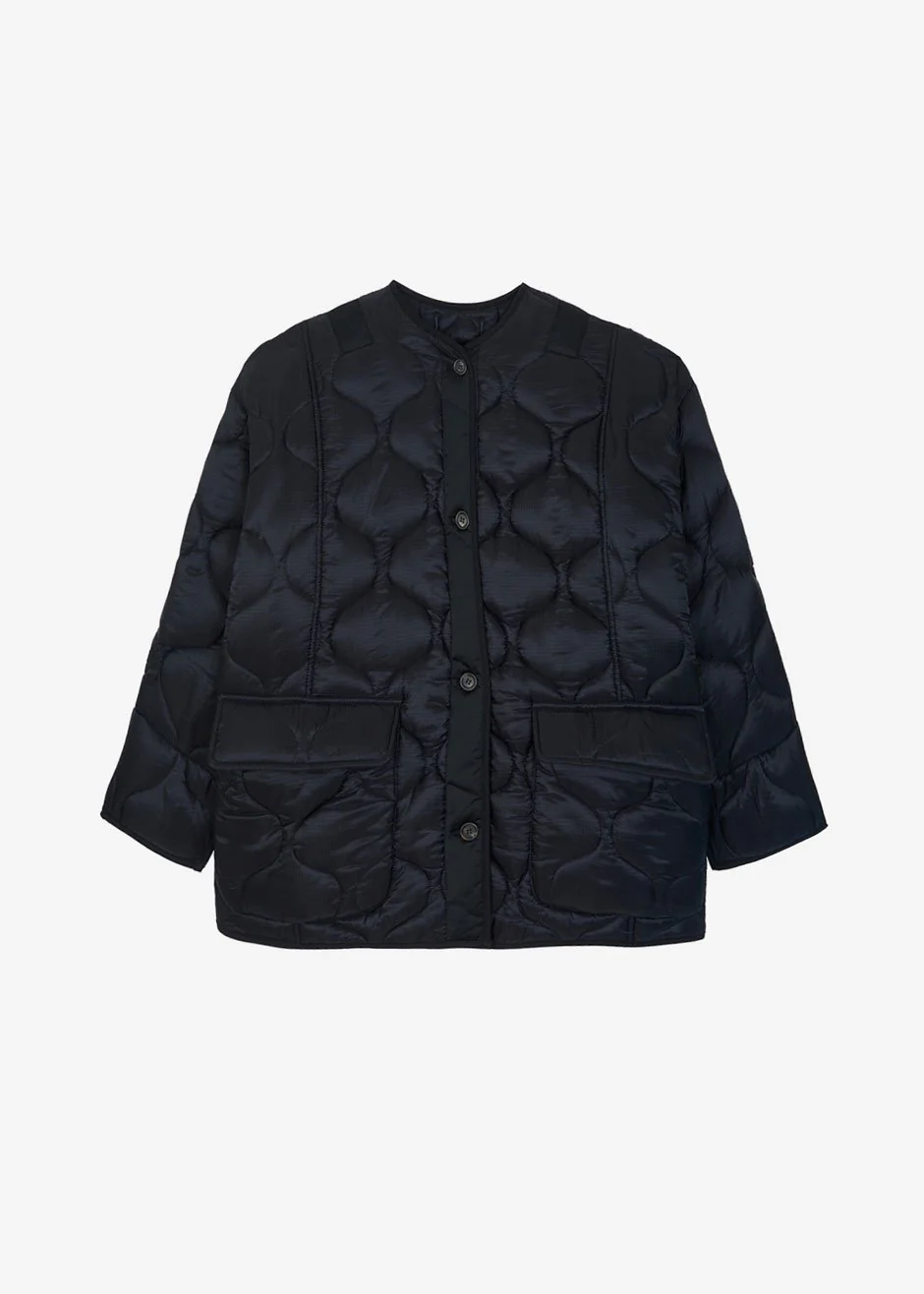 Teddy Quilted Jacket - Black - Image 7