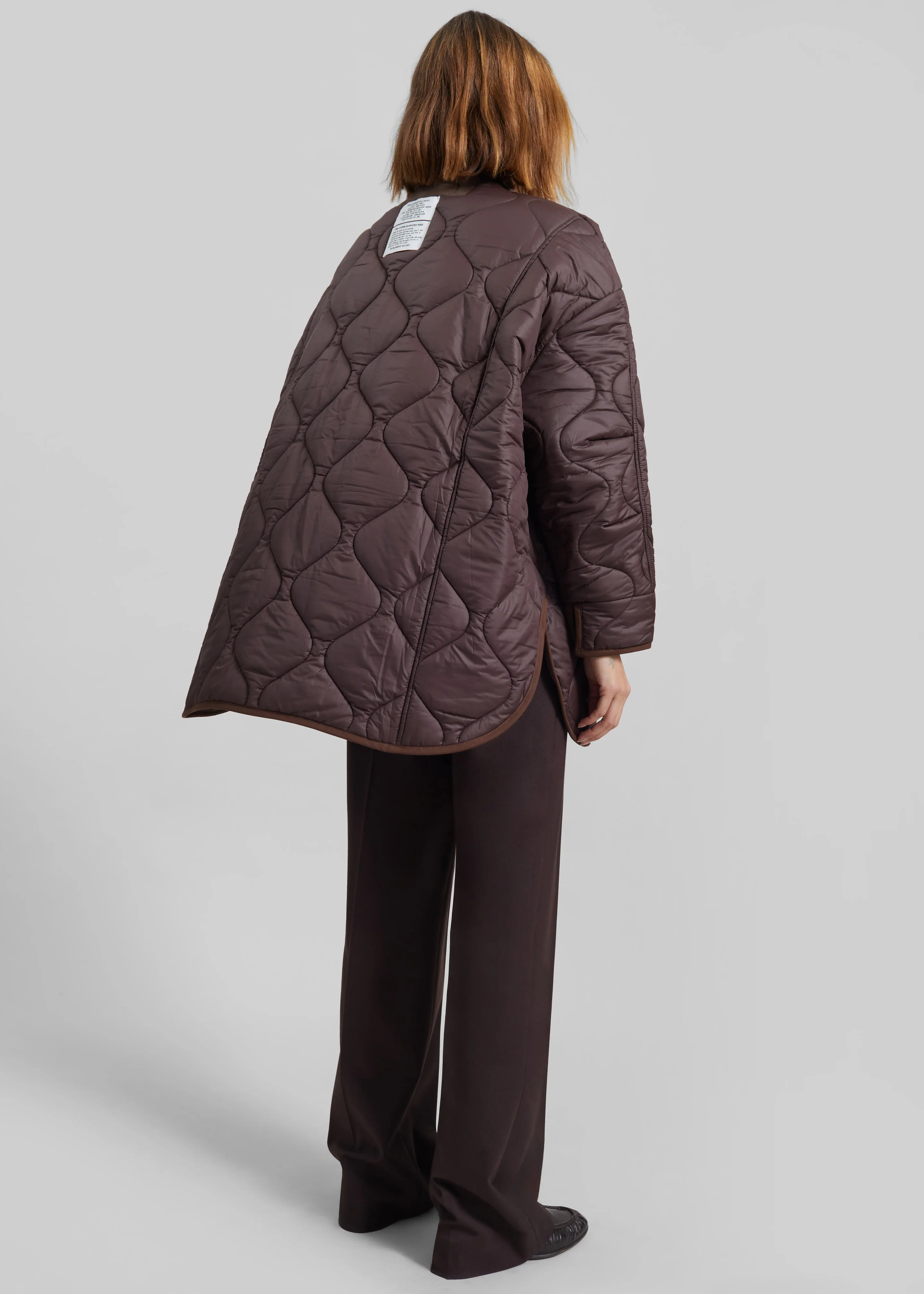 Teddy Quilted Jacket - Brown - Image 6