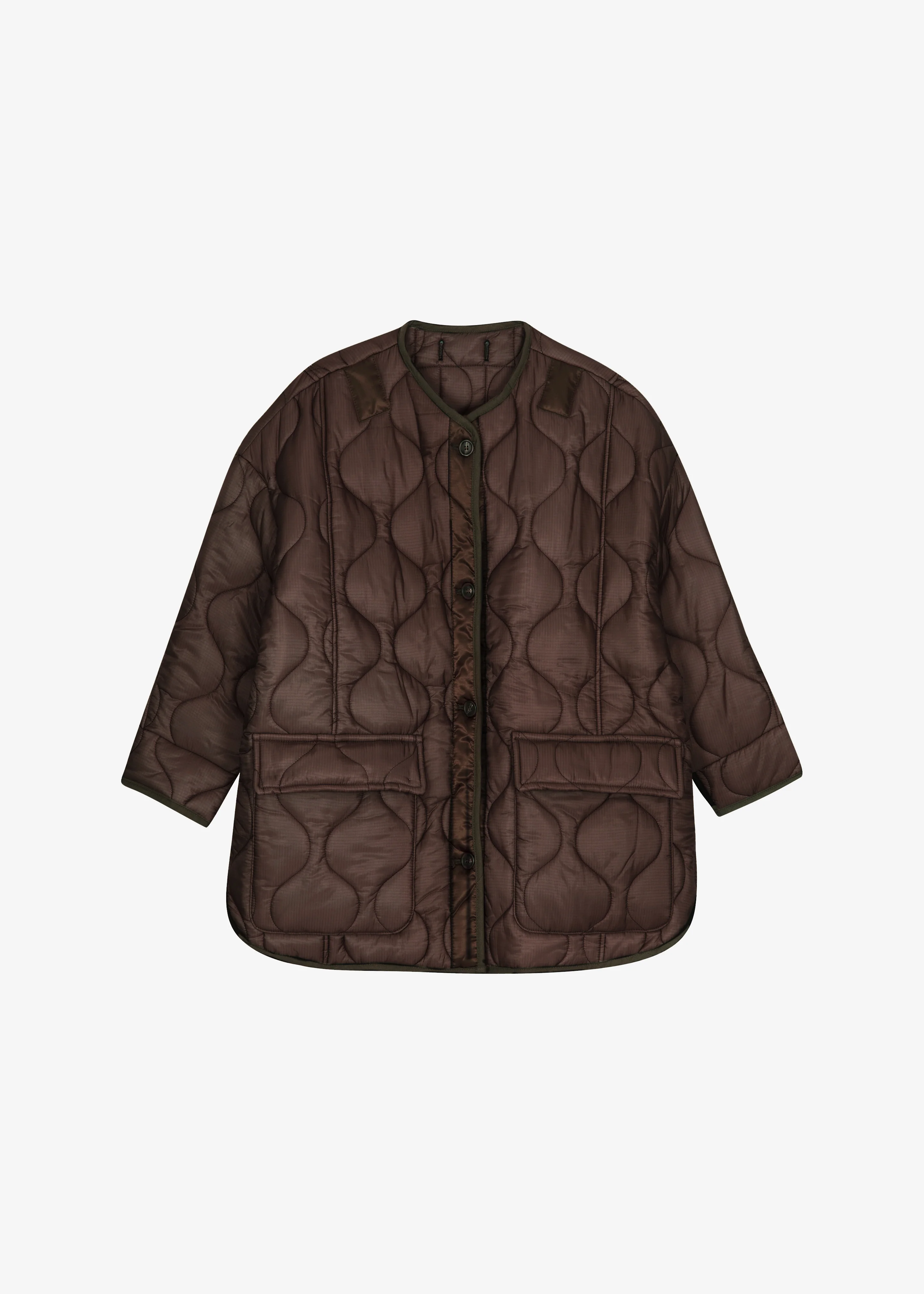 Teddy Quilted Jacket - Brown - Image 7