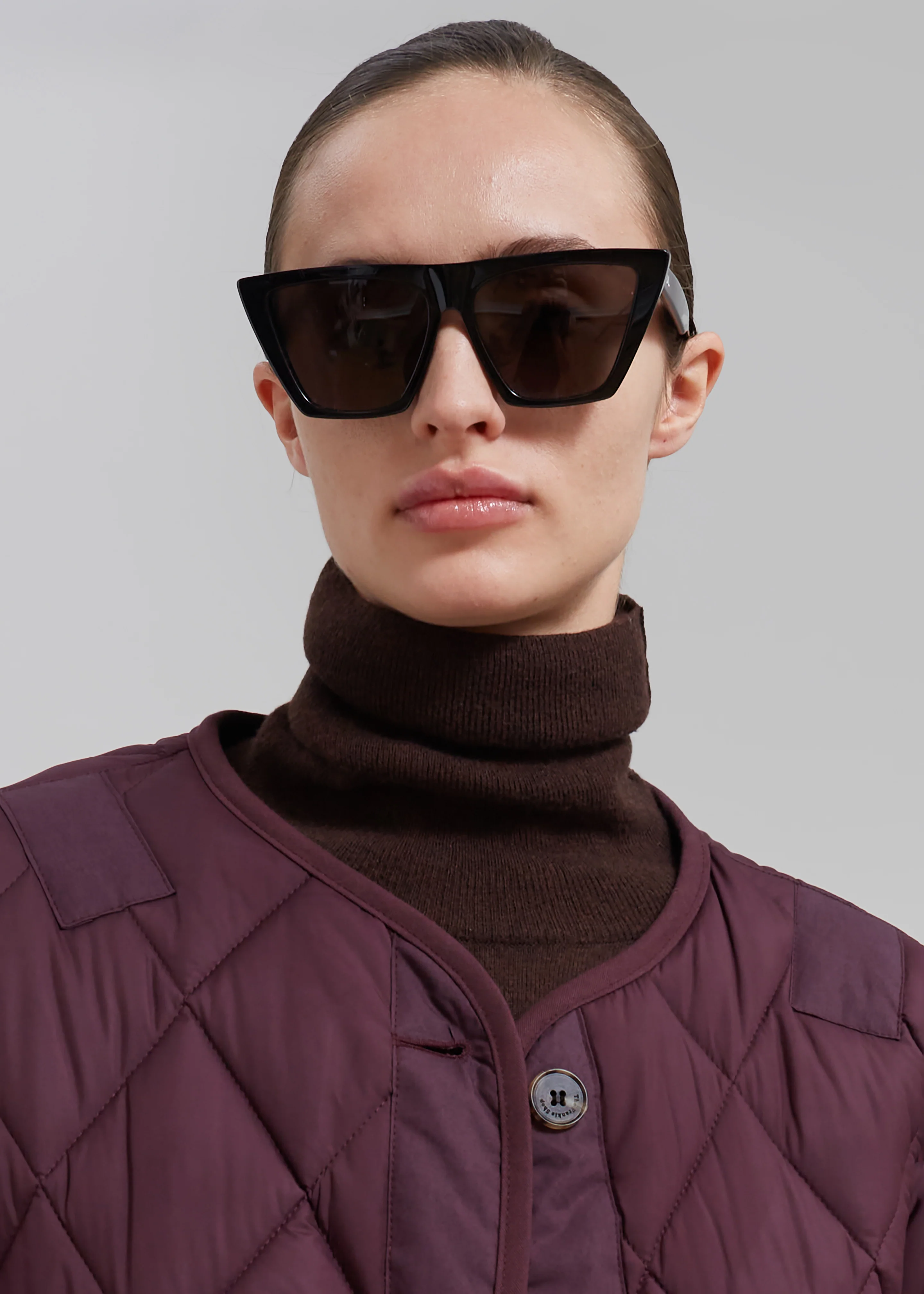 Teddy Quilted Jacket - Burgundy - Image 6