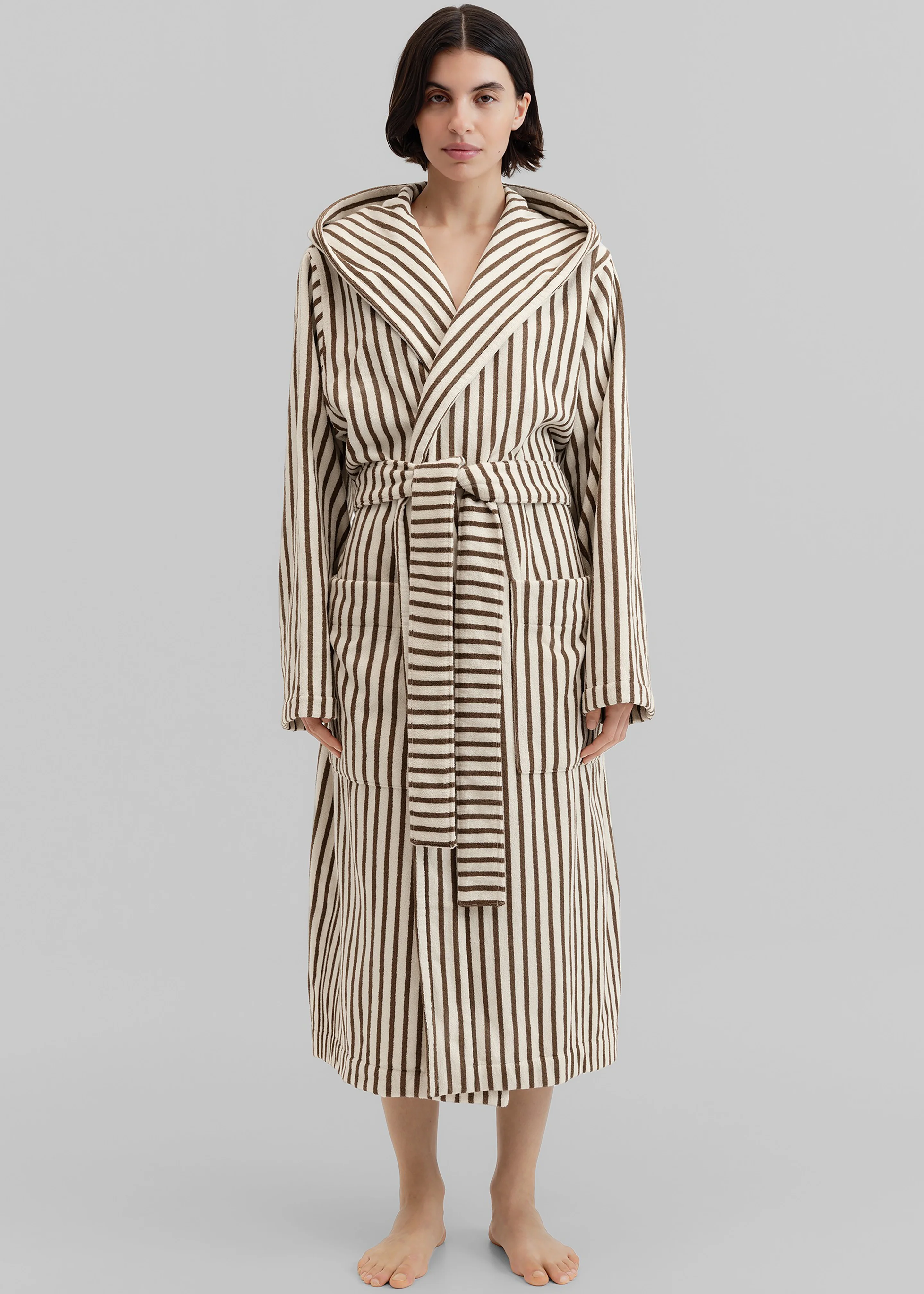 Tekla Hooded Bathrobe - Kodiak Stripes - Image 6